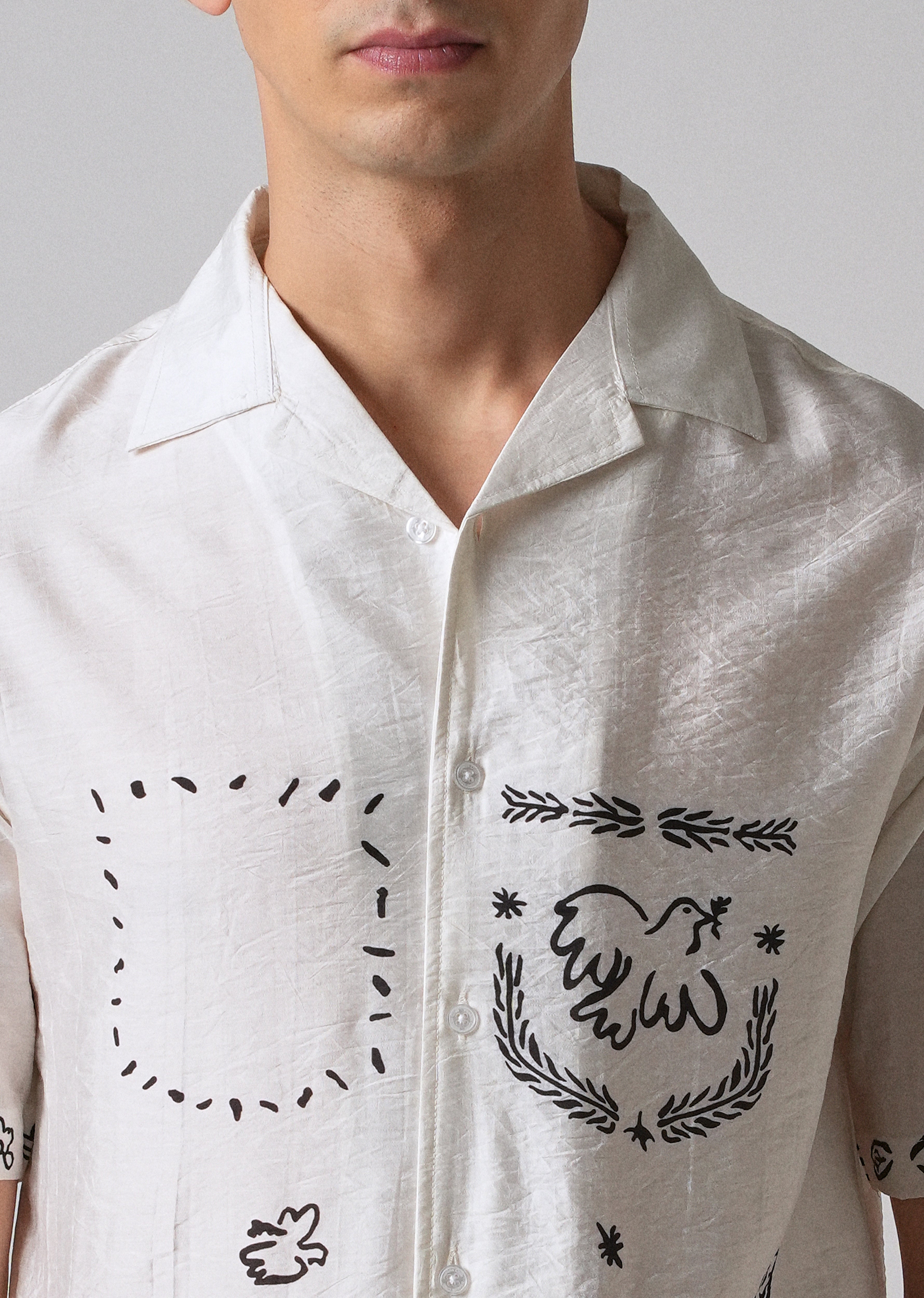 White Folk Print Shirt