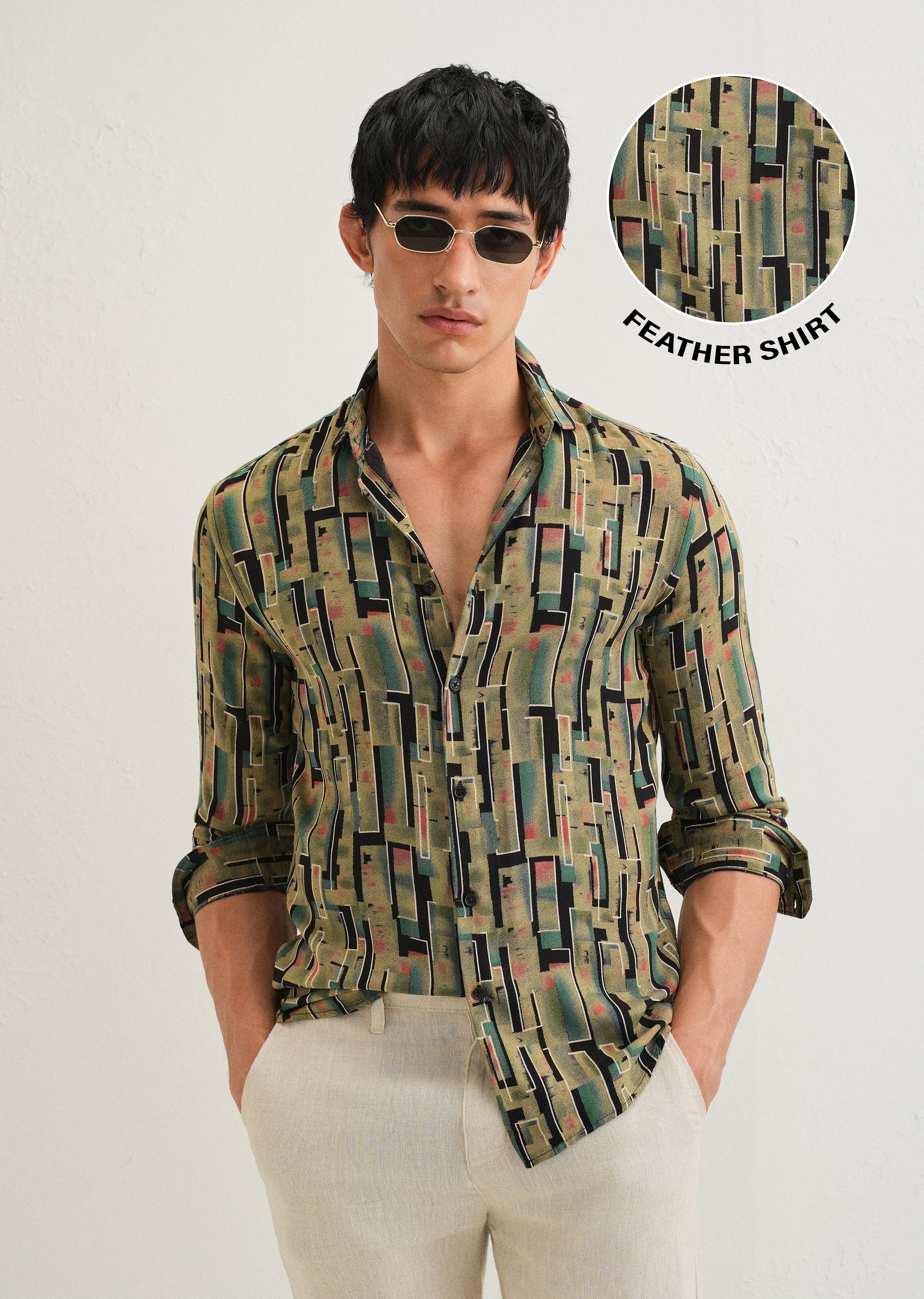 Green Feather Shirt