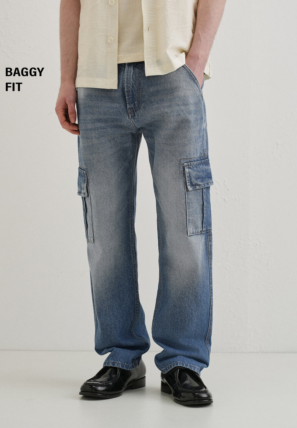 Slate Blue Baggy fit Jeans