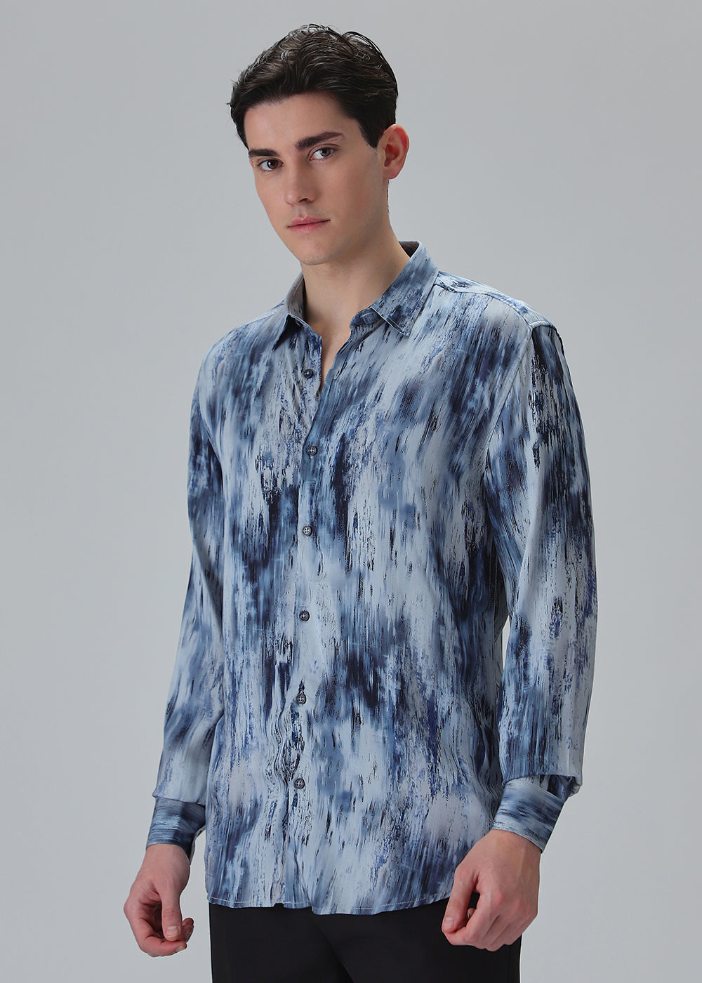 Abstract Blue Printed Shirt