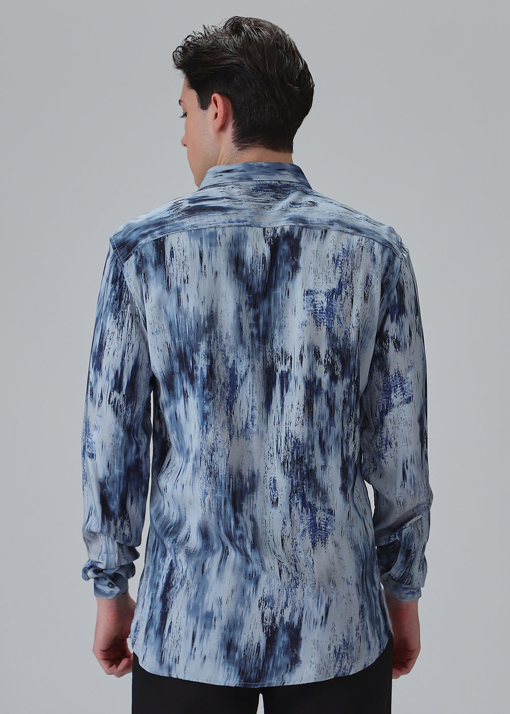 Abstract Blue Printed Shirt