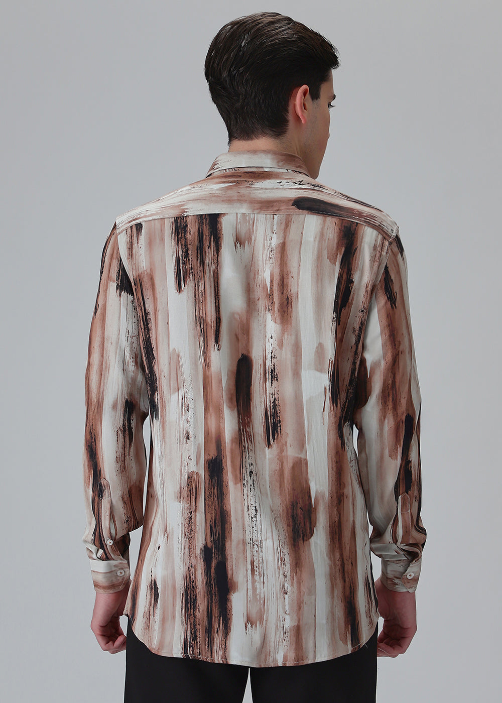 Abstract Brown Printed Shirt