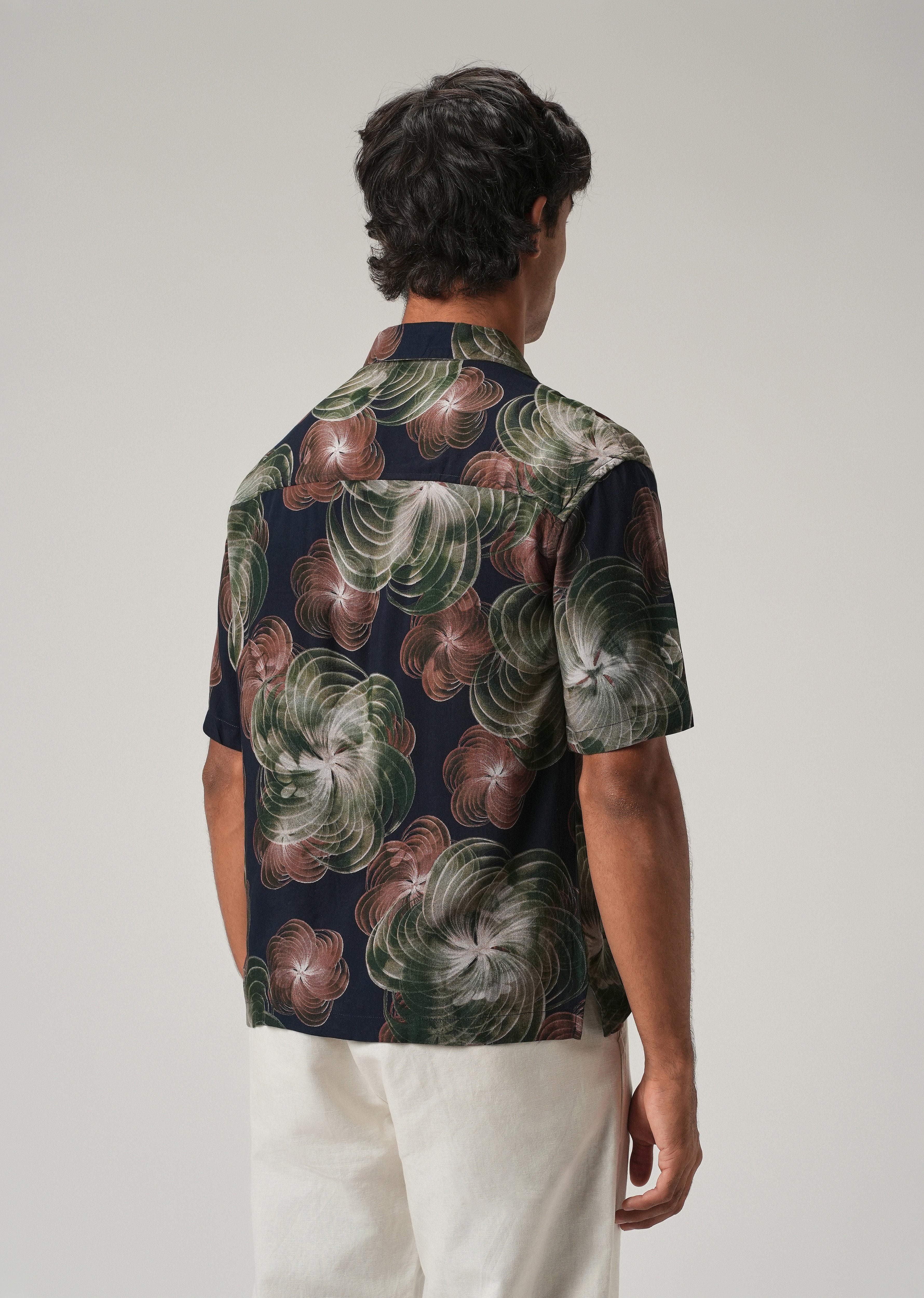 Abstract Floral Oversized Feather Shirt
