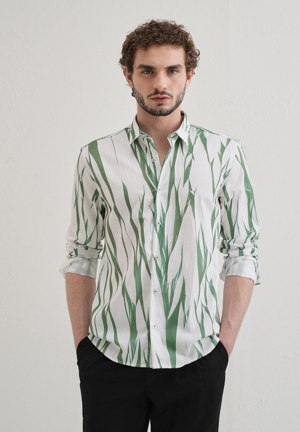 Abstract Light Green Shirt