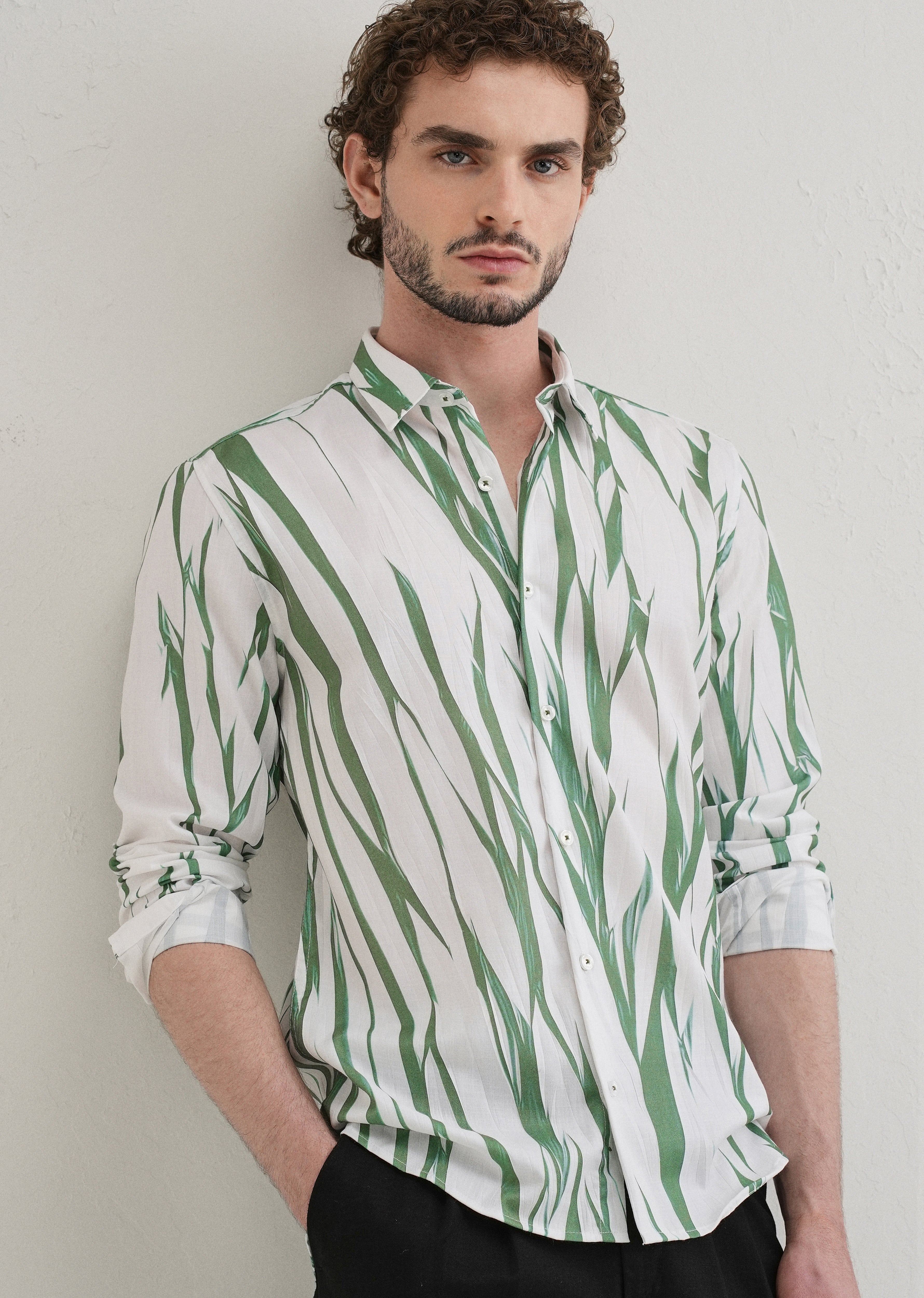 Abstract Light Green Shirt