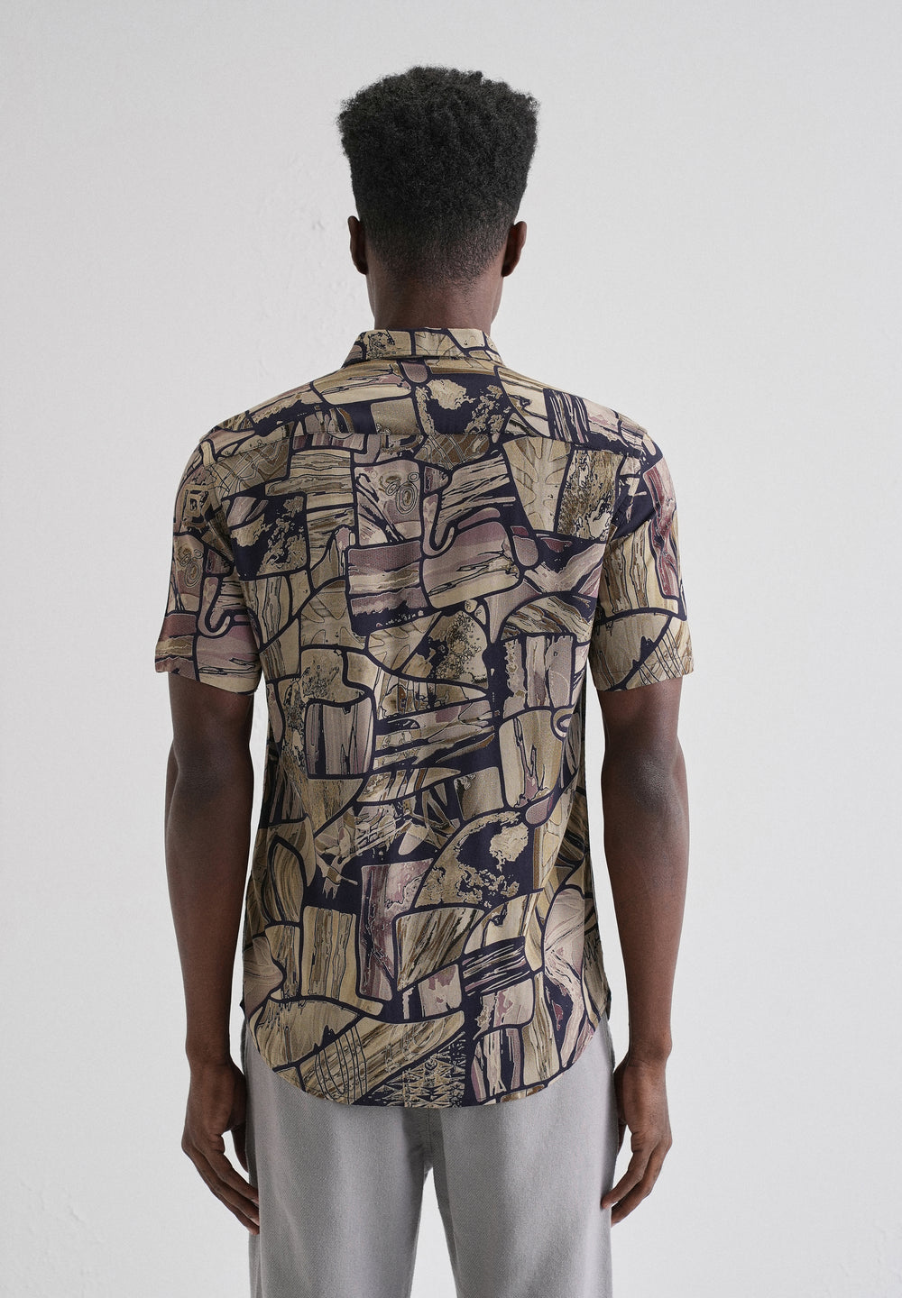Abstract Mosaic Feather shirt