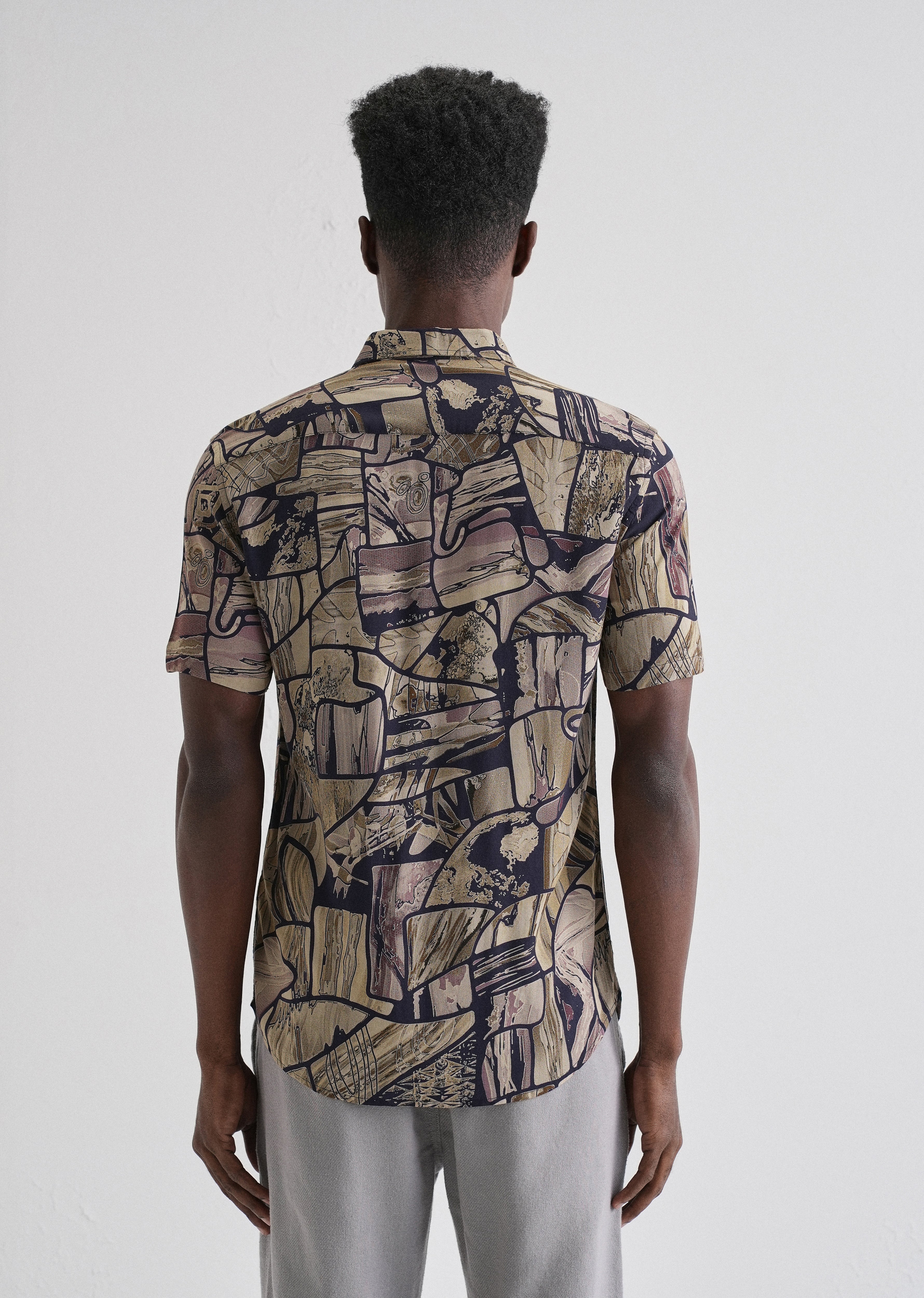 Abstract Mosaic Feather shirt