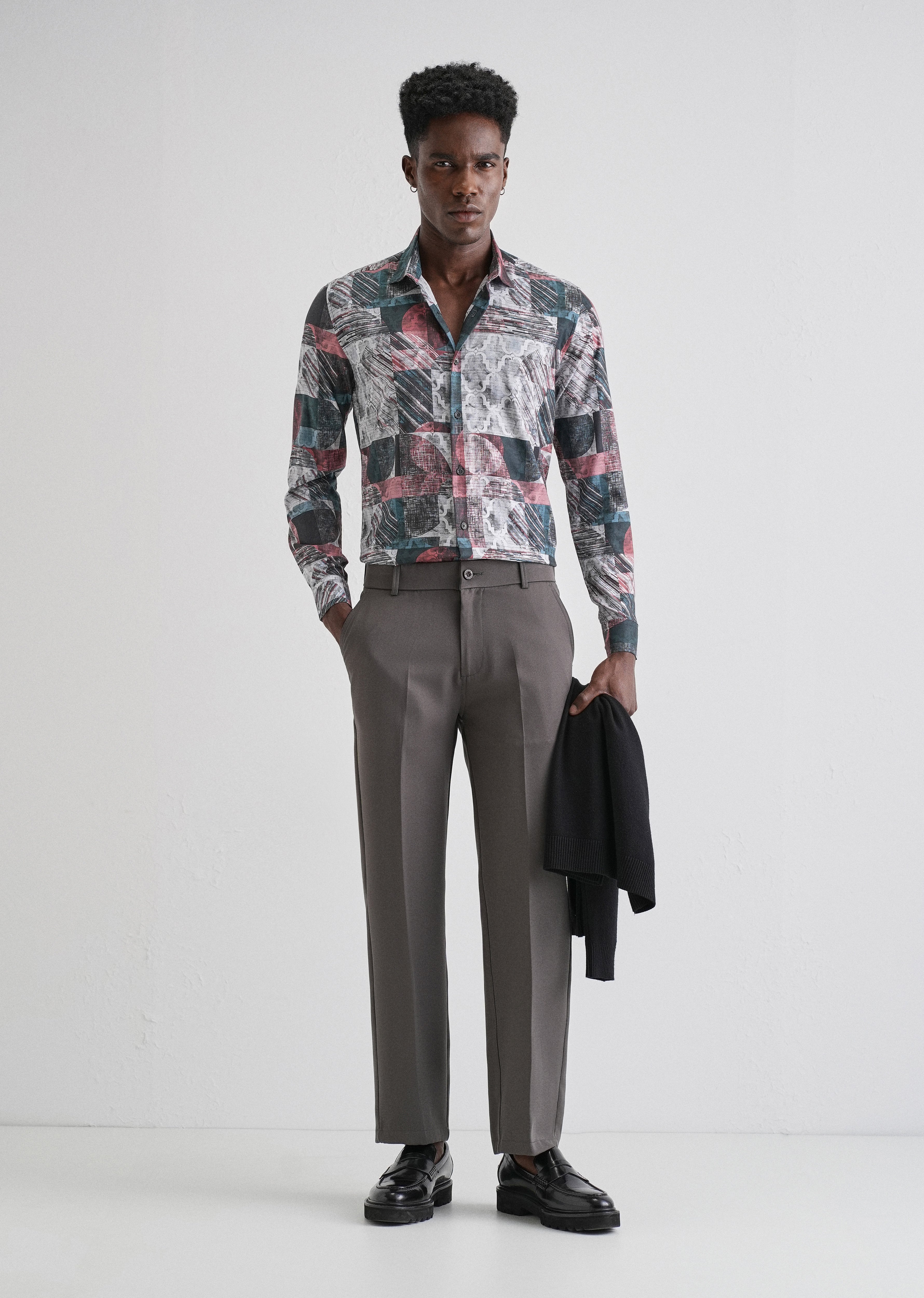 Abstract Print Full-Sleeves Shirt