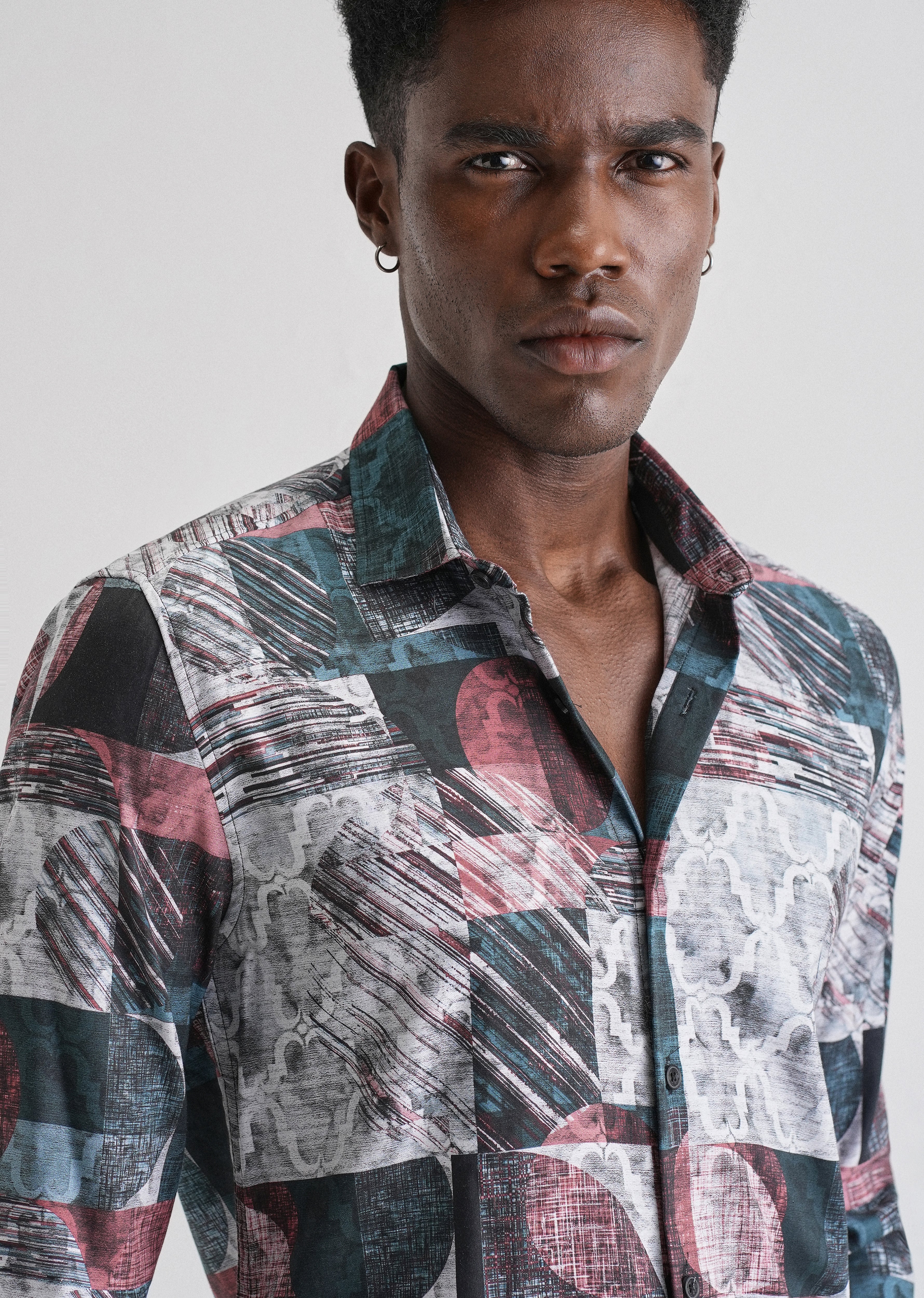 Abstract Print Full-Sleeves Shirt
