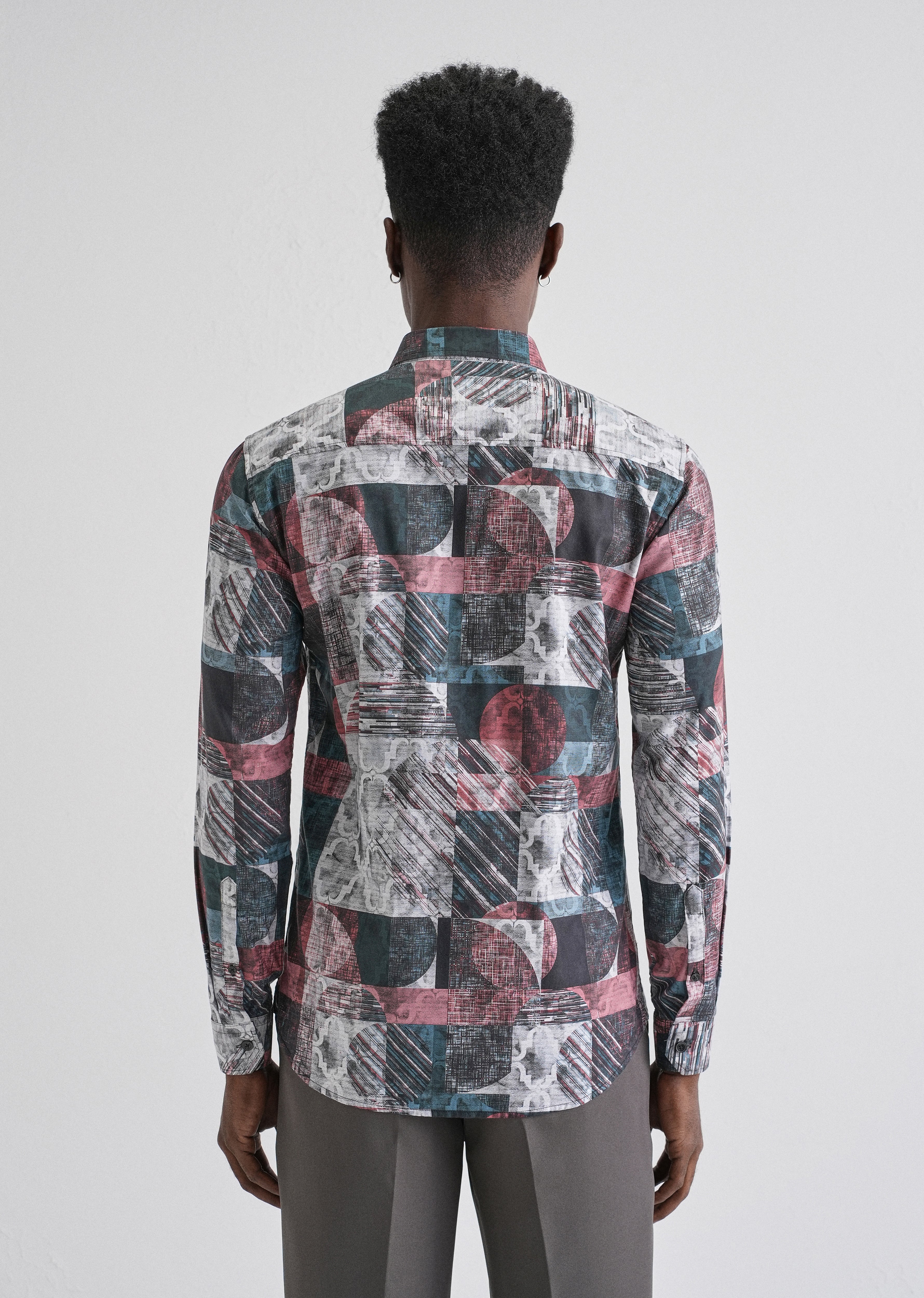 Abstract Print Full-Sleeves Shirt