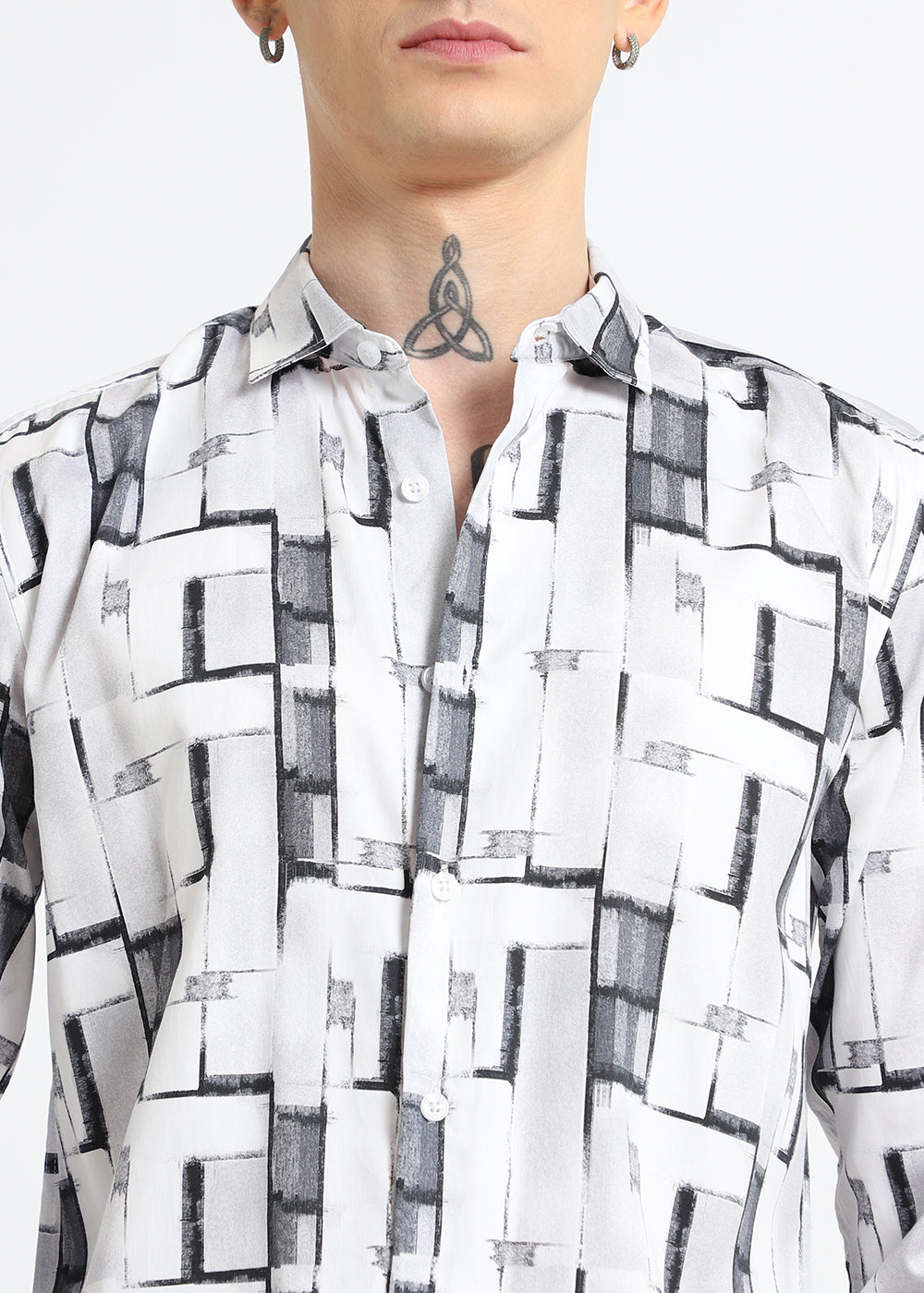 White Abstractox Printed shirt