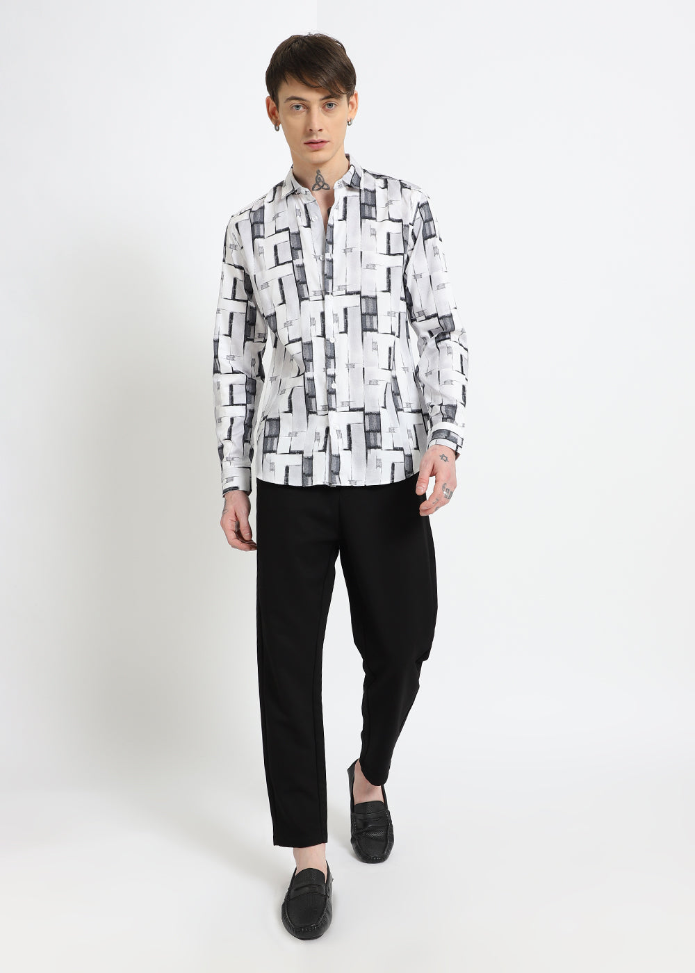 White Abstractox Printed shirt