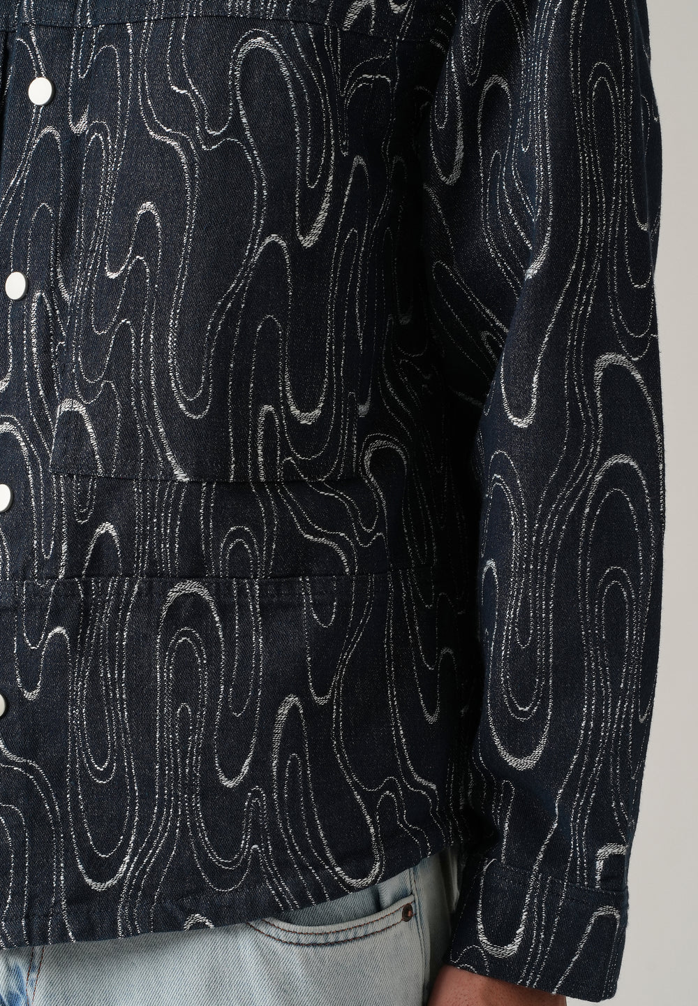 Swirl Denim Jacquard Jacket
