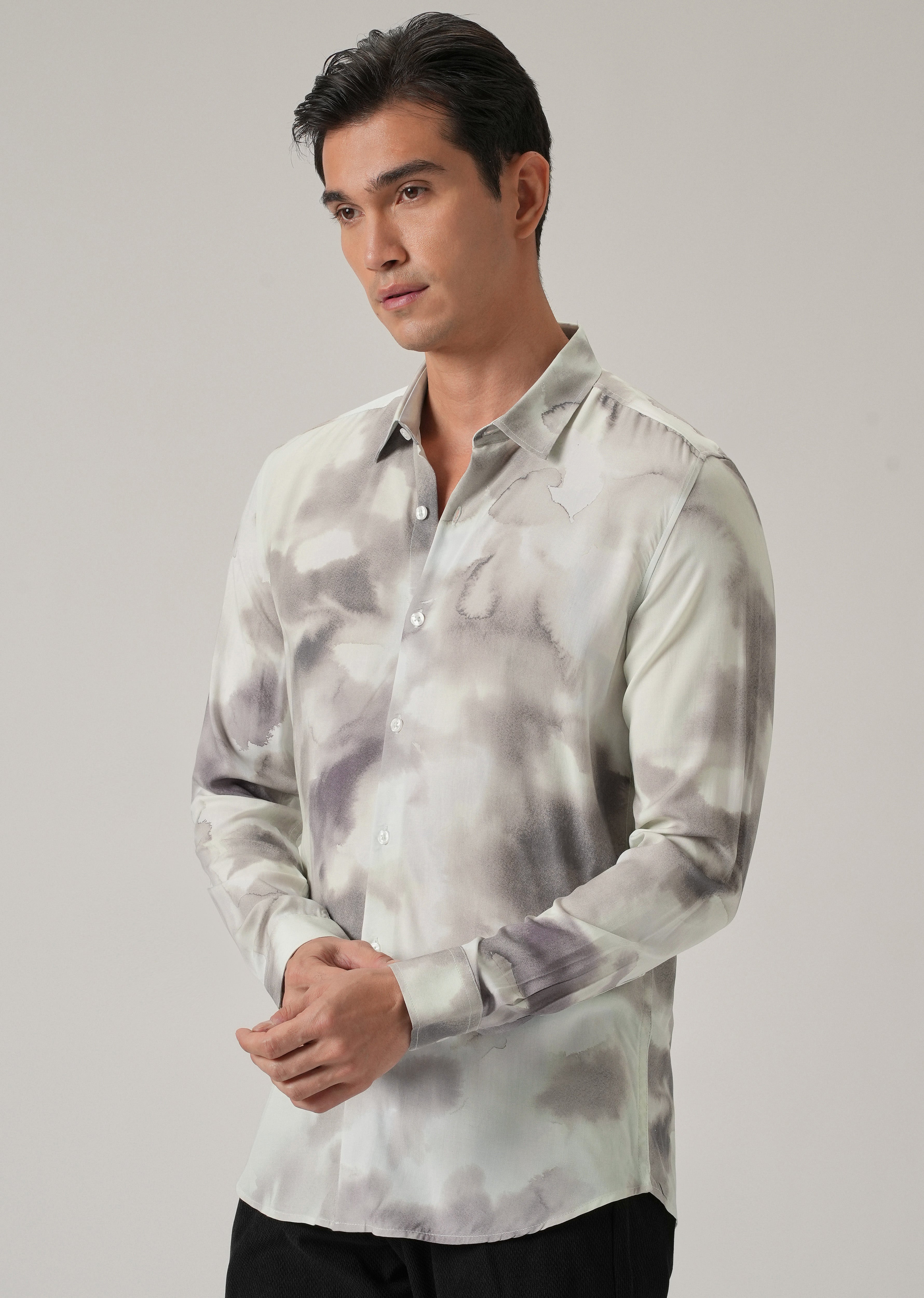 Abstract Water Wash Print Shirt