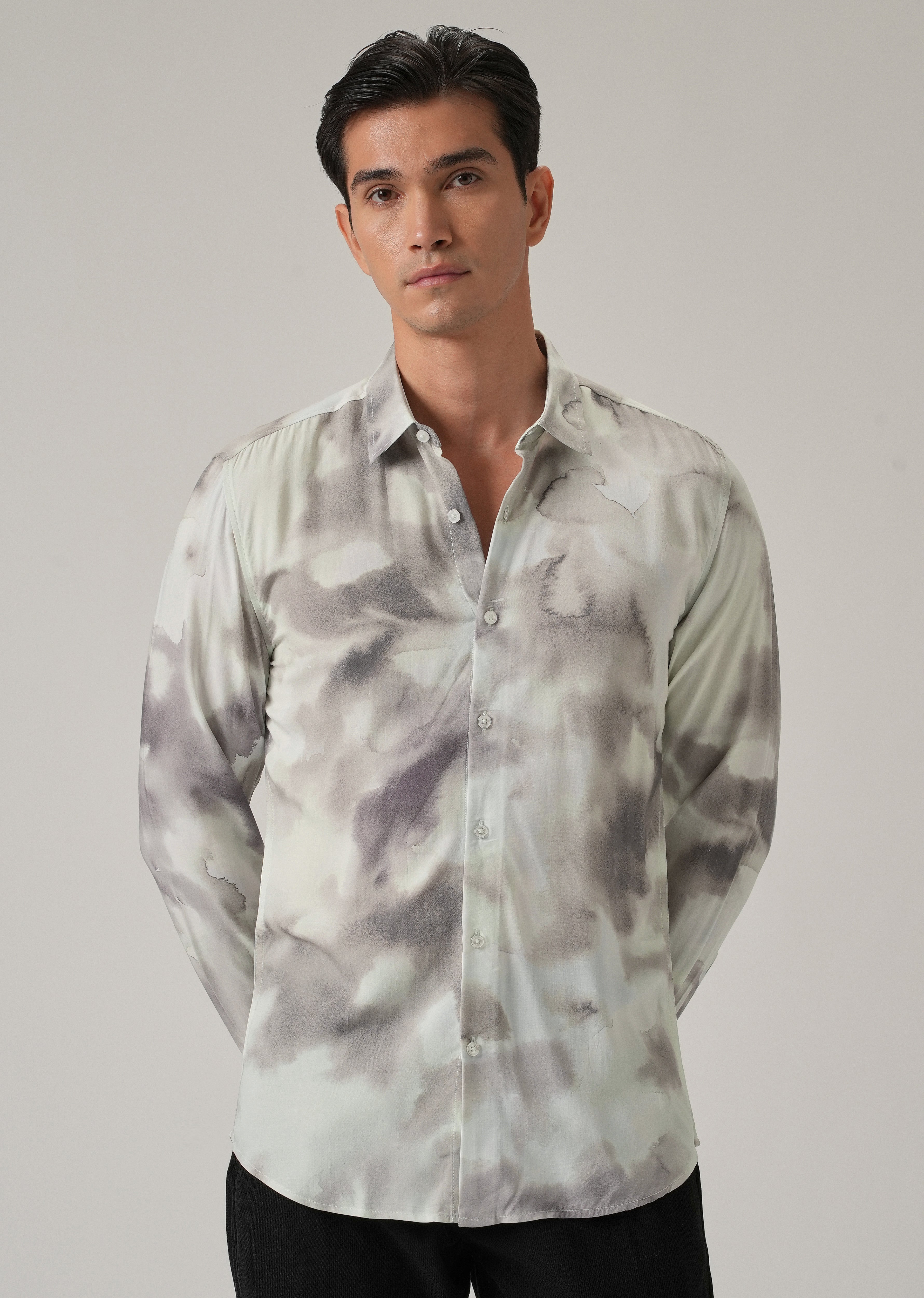 Abstract Water Wash Print Shirt