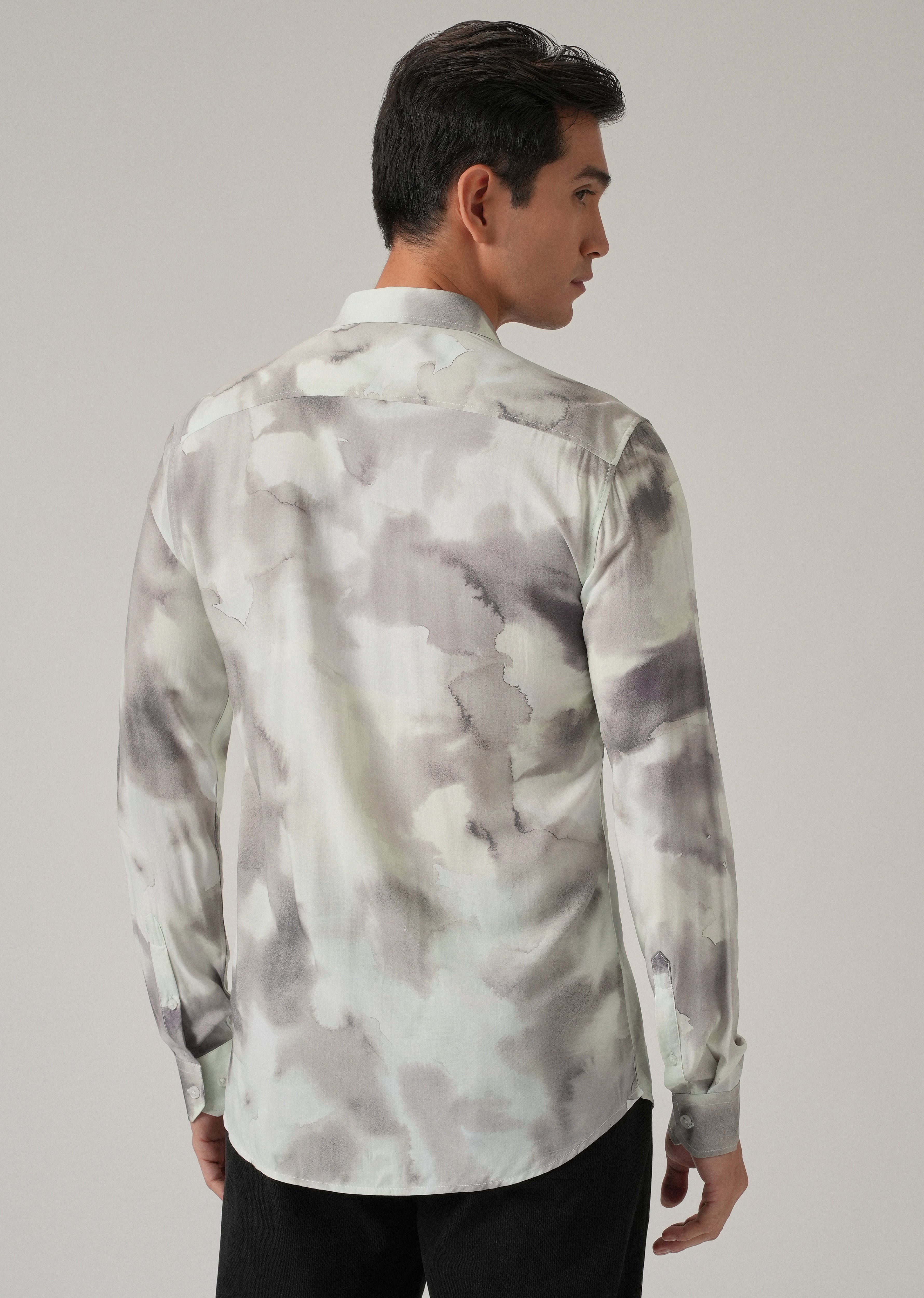 Abstract Water Wash Print Shirt