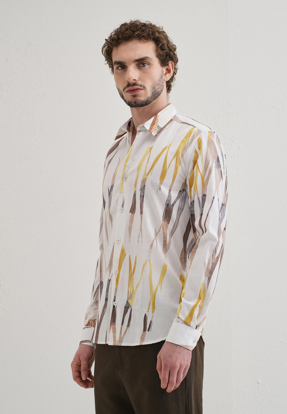 Abstract Yellow Multicoloured Shirt