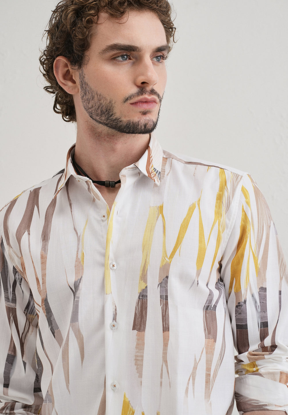 Abstract Yellow Multicoloured Shirt
