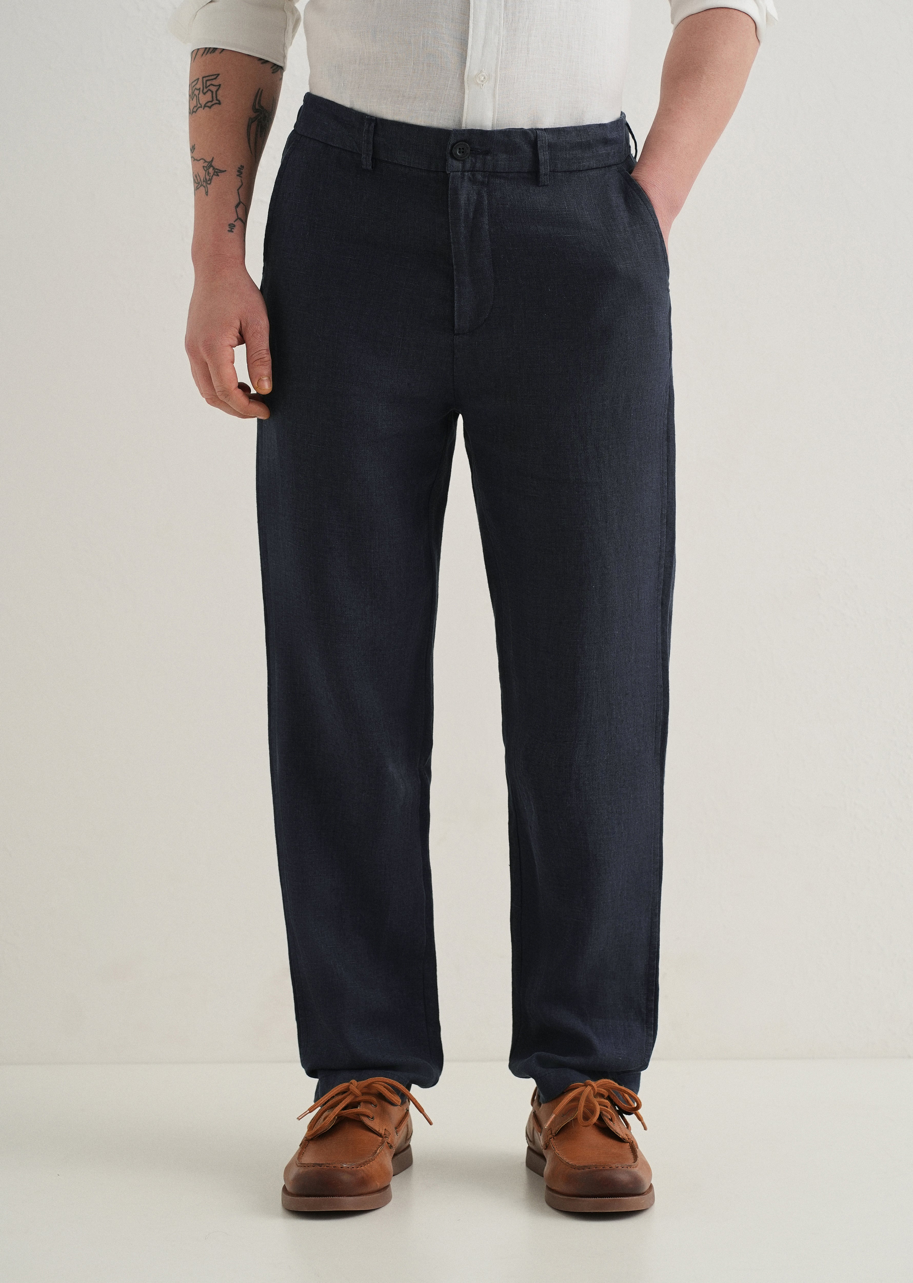 Admiral Blue Linen Pant