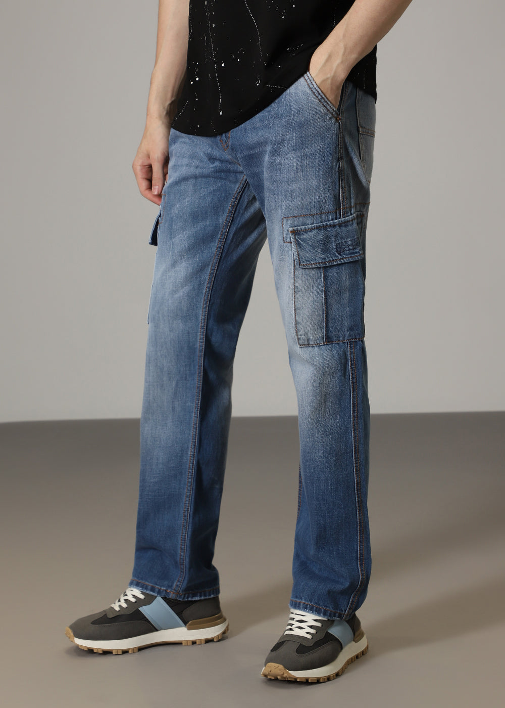 Aqua Blue Baggy fit Jeans
