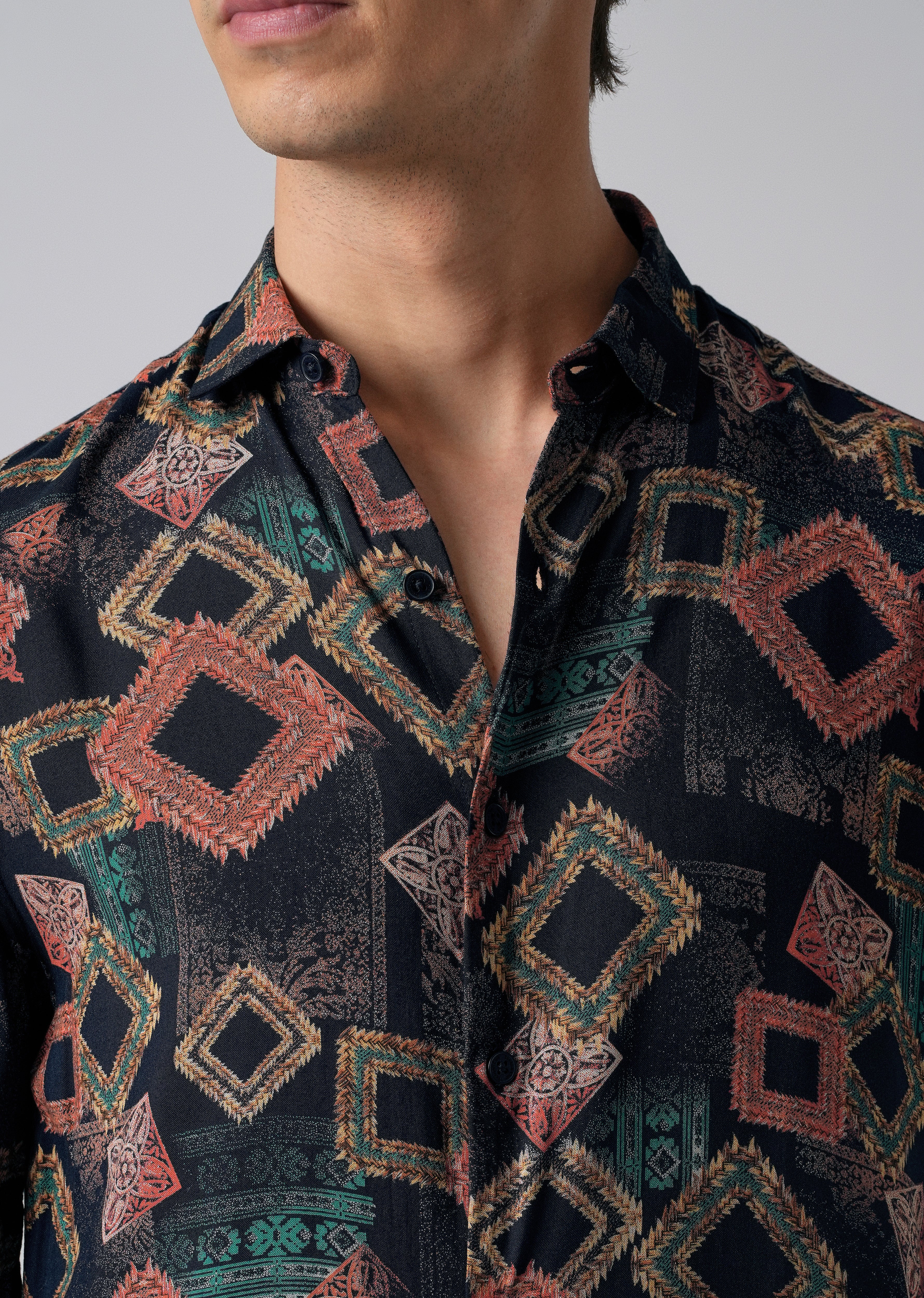 Argyle Diamond Blue Feather Shirt