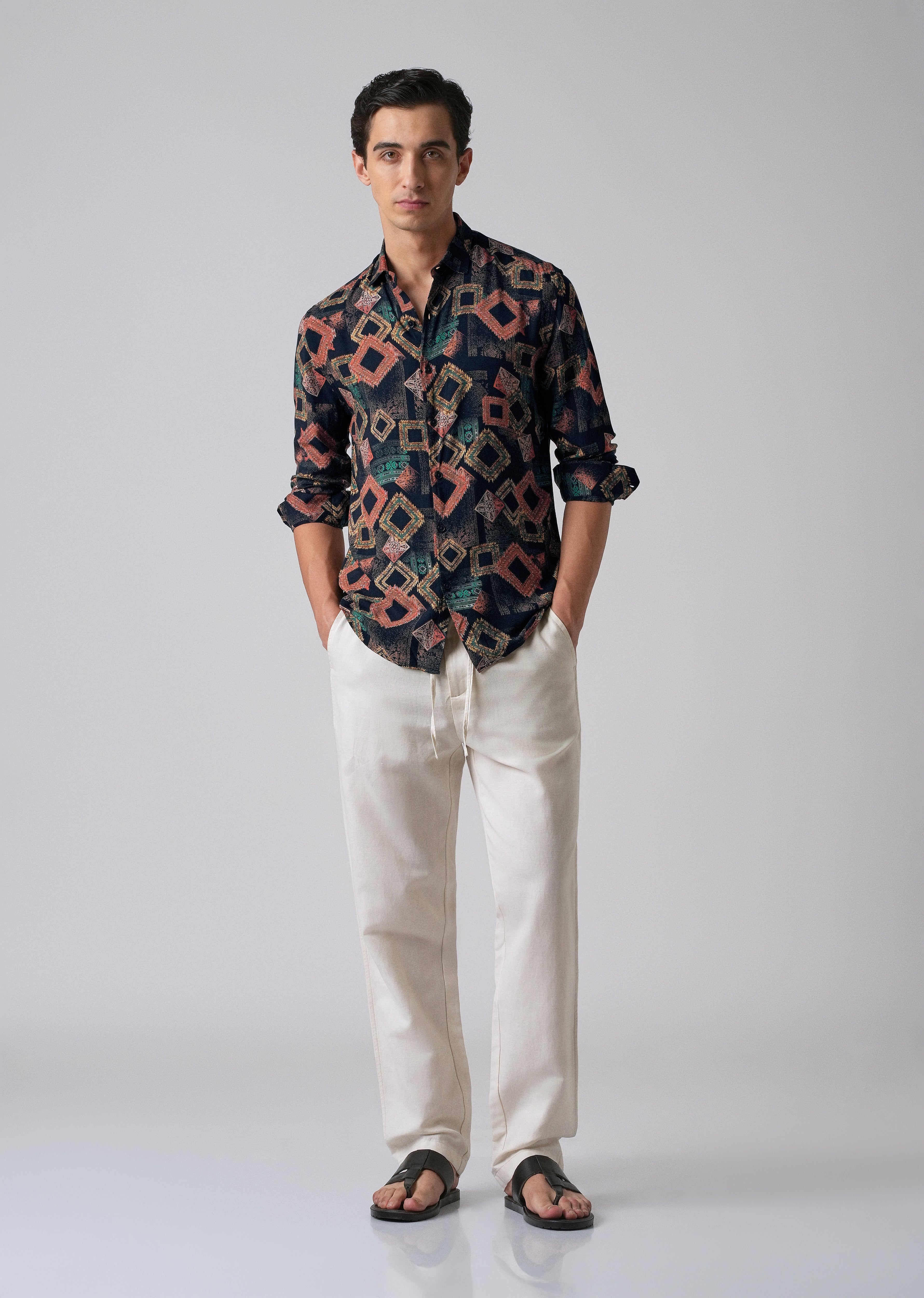 Argyle Diamond Blue Feather Shirt