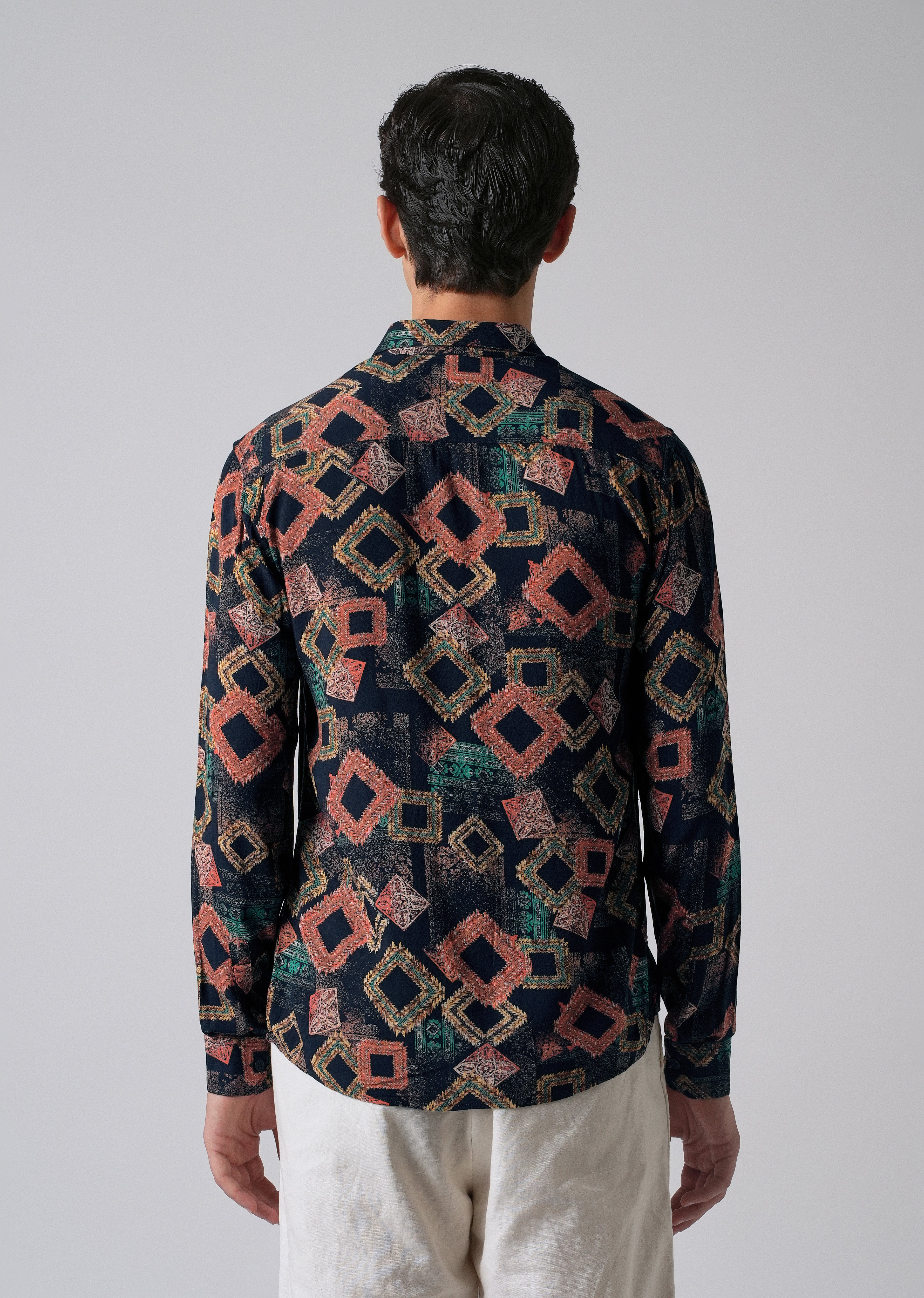 Argyle Diamond Blue Feather Shirt