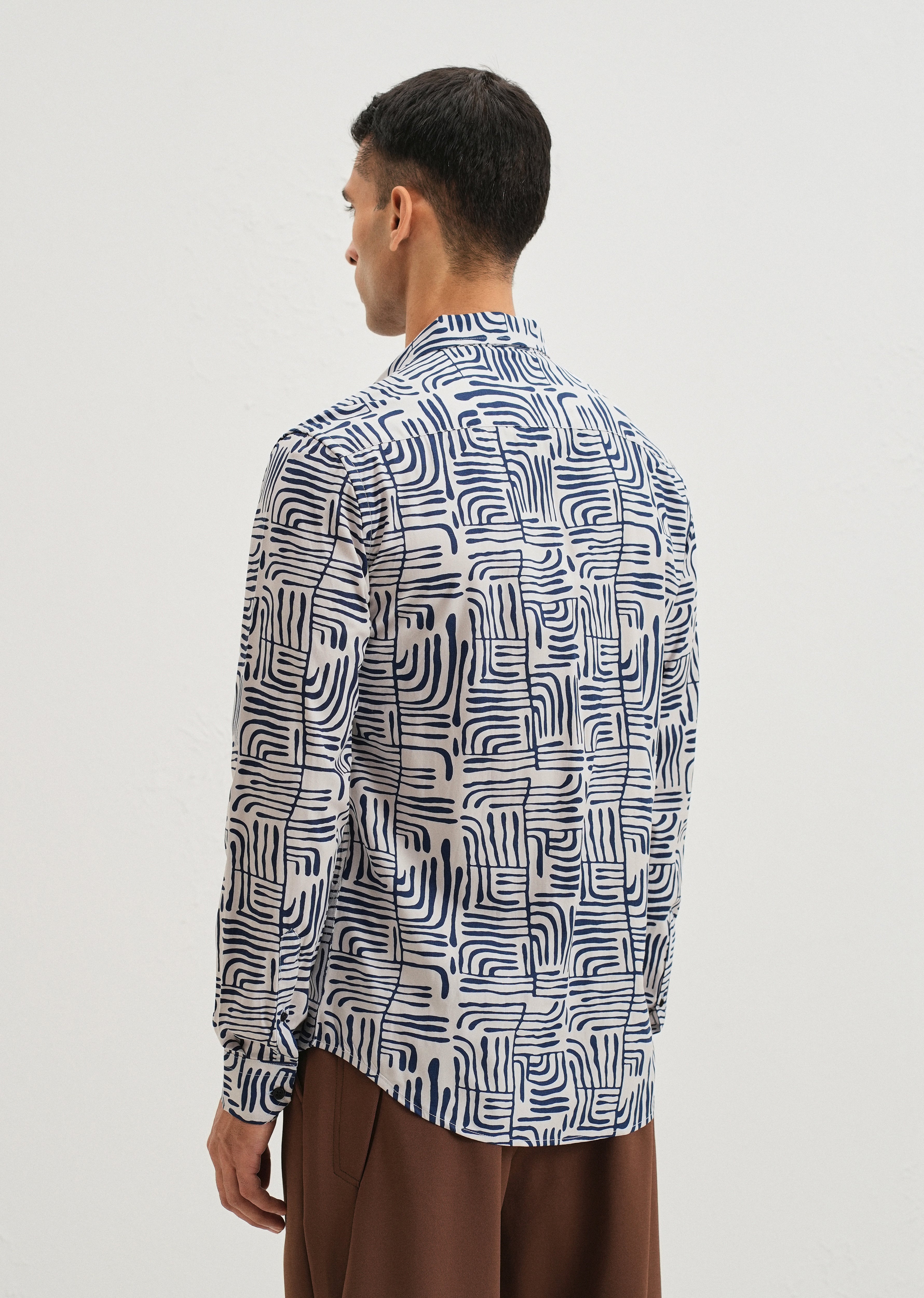 Art Deco White Printed Shirt