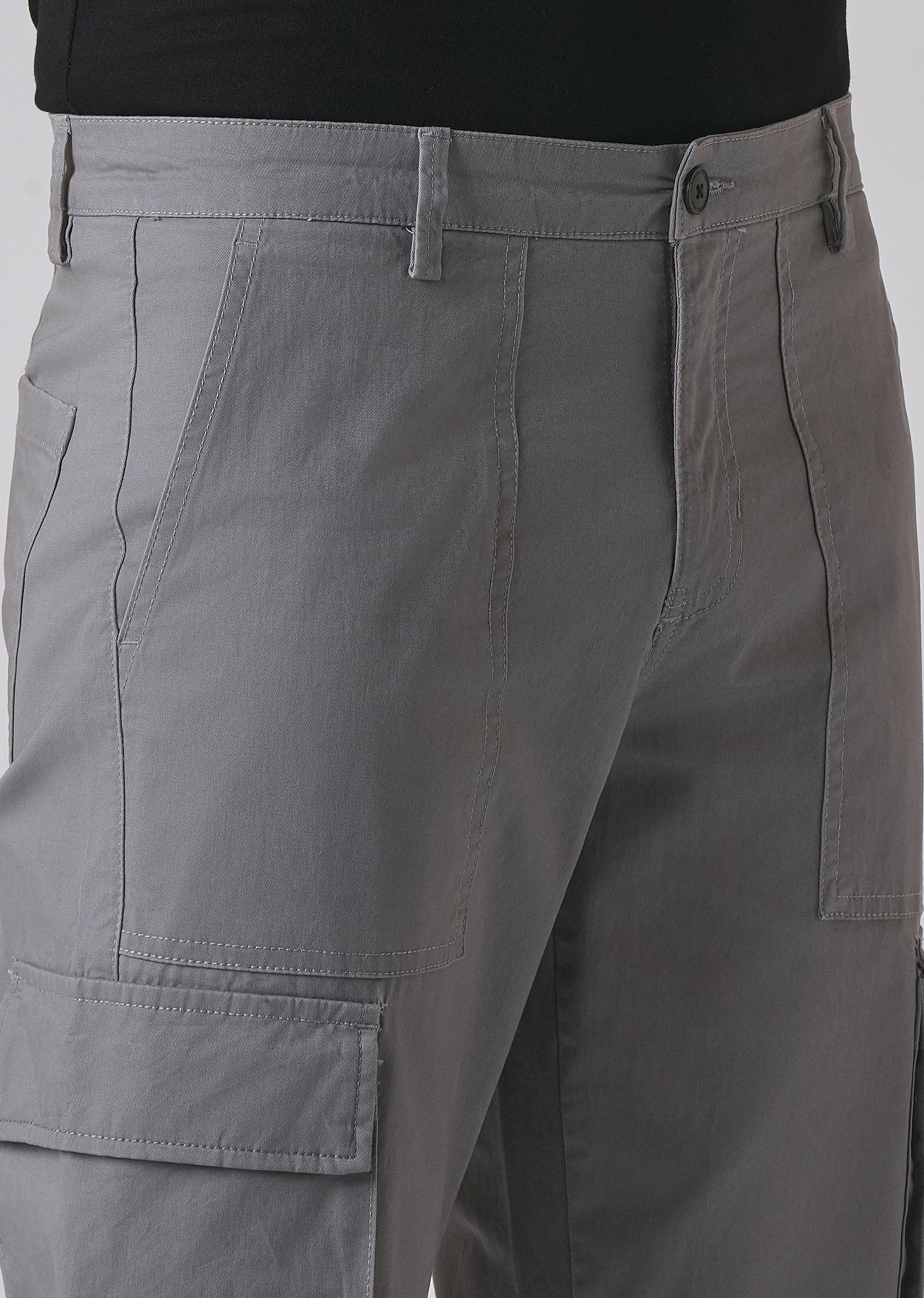 Artic Grey Zipper Cargo Pant