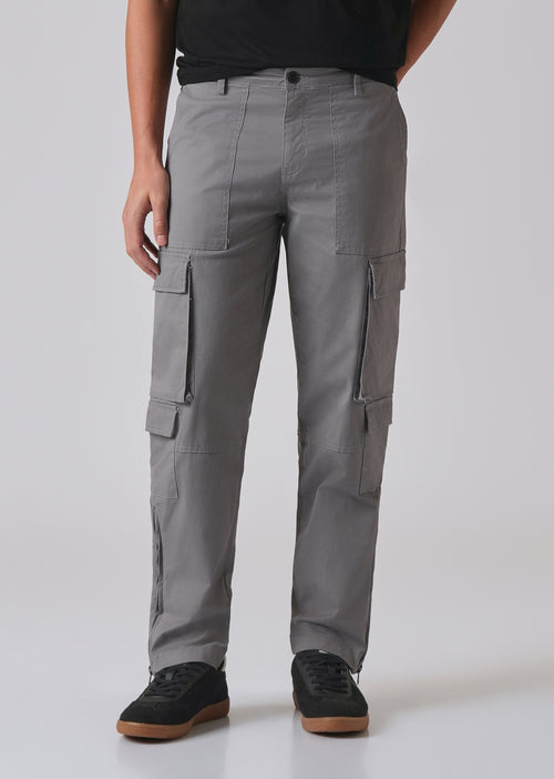 Artic Grey Zipper Cargo Pant