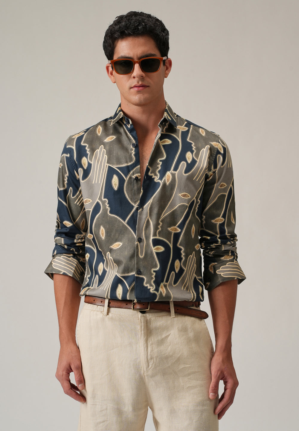 Artistic Faces Print Shirt