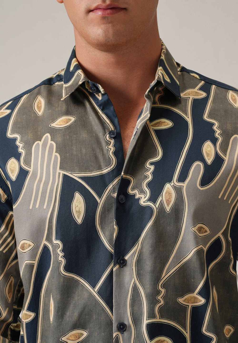 Artistic Faces Print Shirt