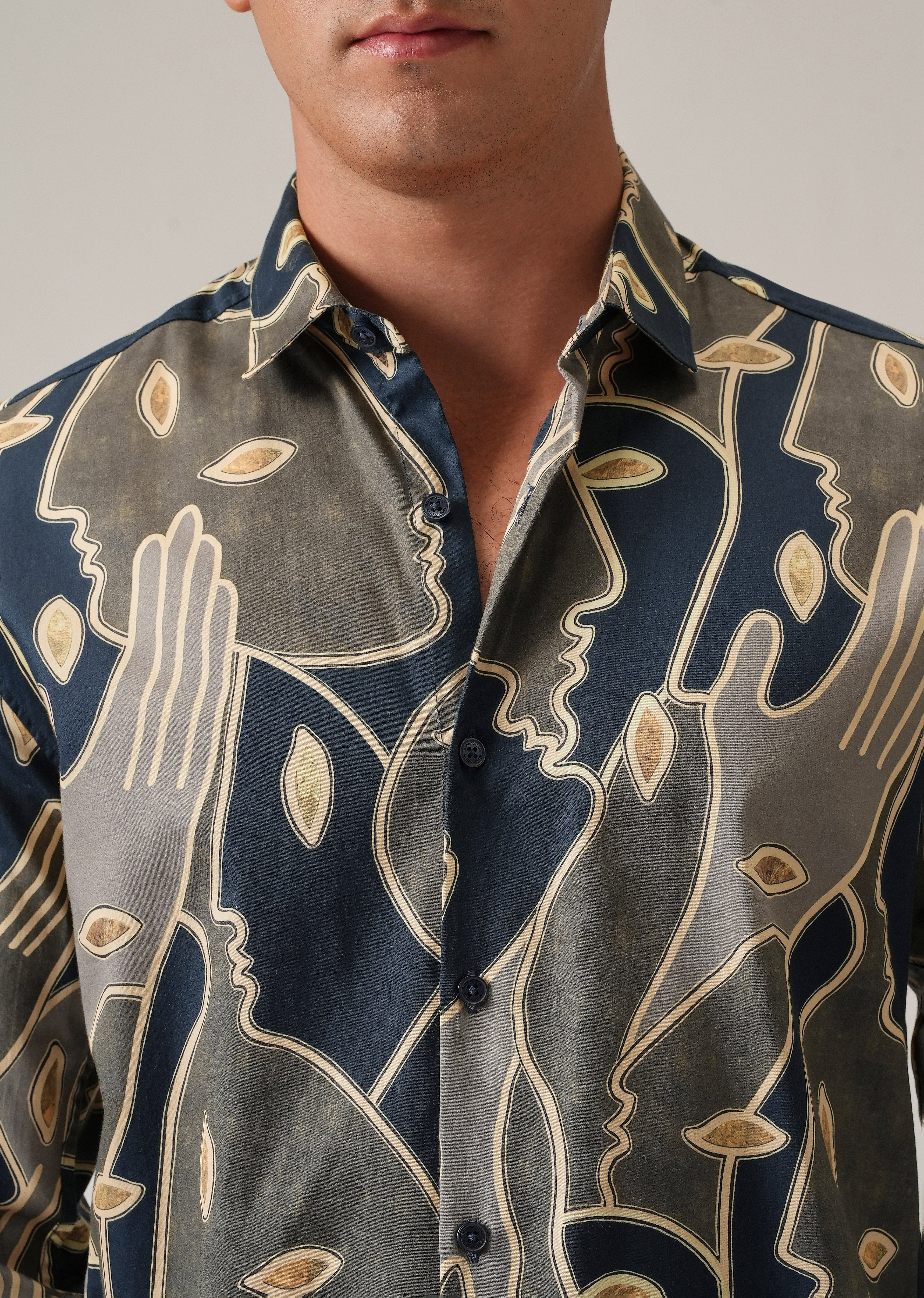 Artistic Faces Print Shirt