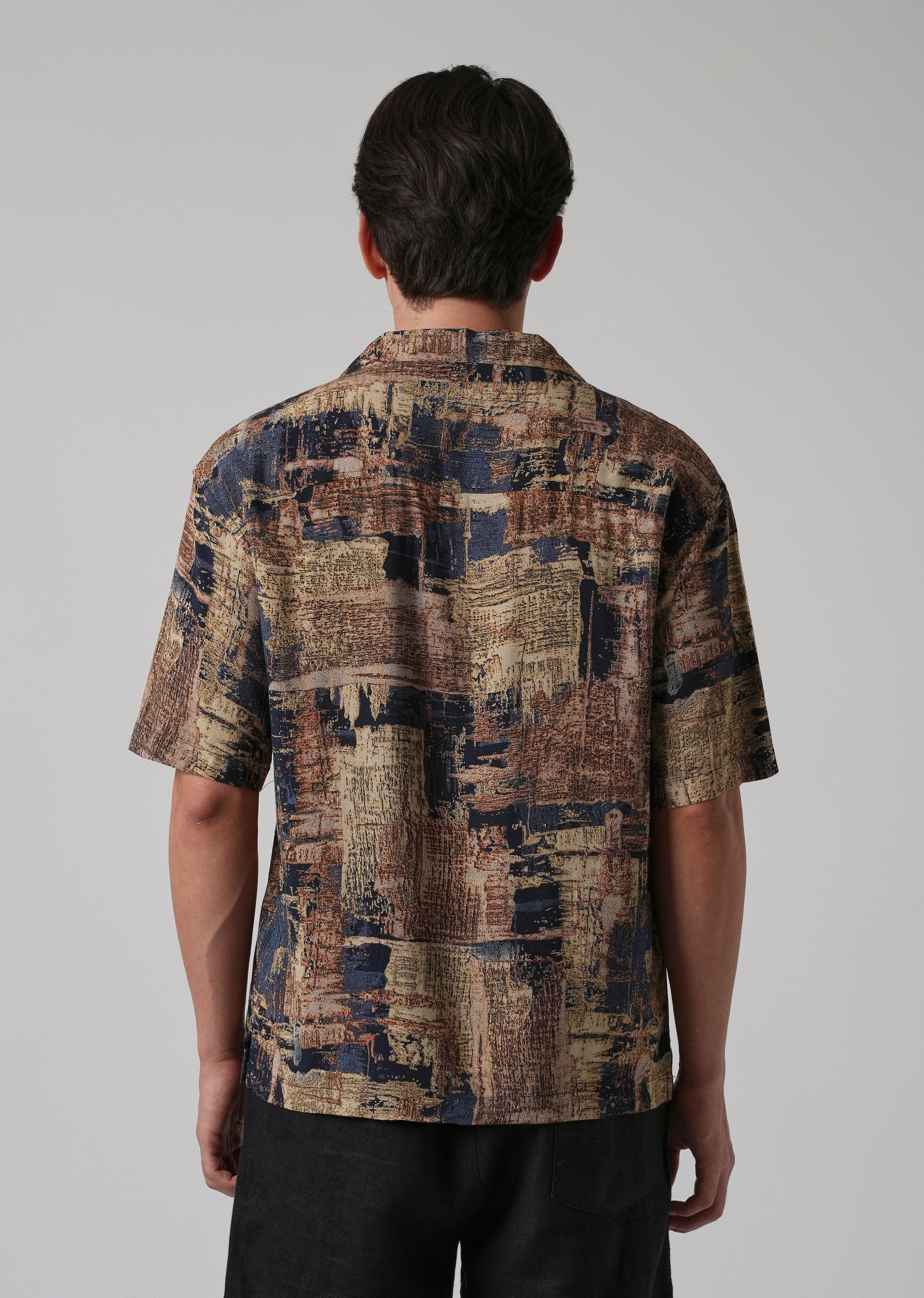 Artistic Pattern Oversized Feather Shirt