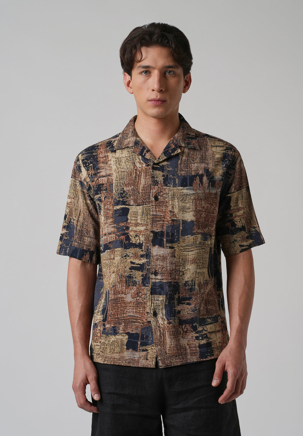 Artistic Pattern Oversized Feather Shirt