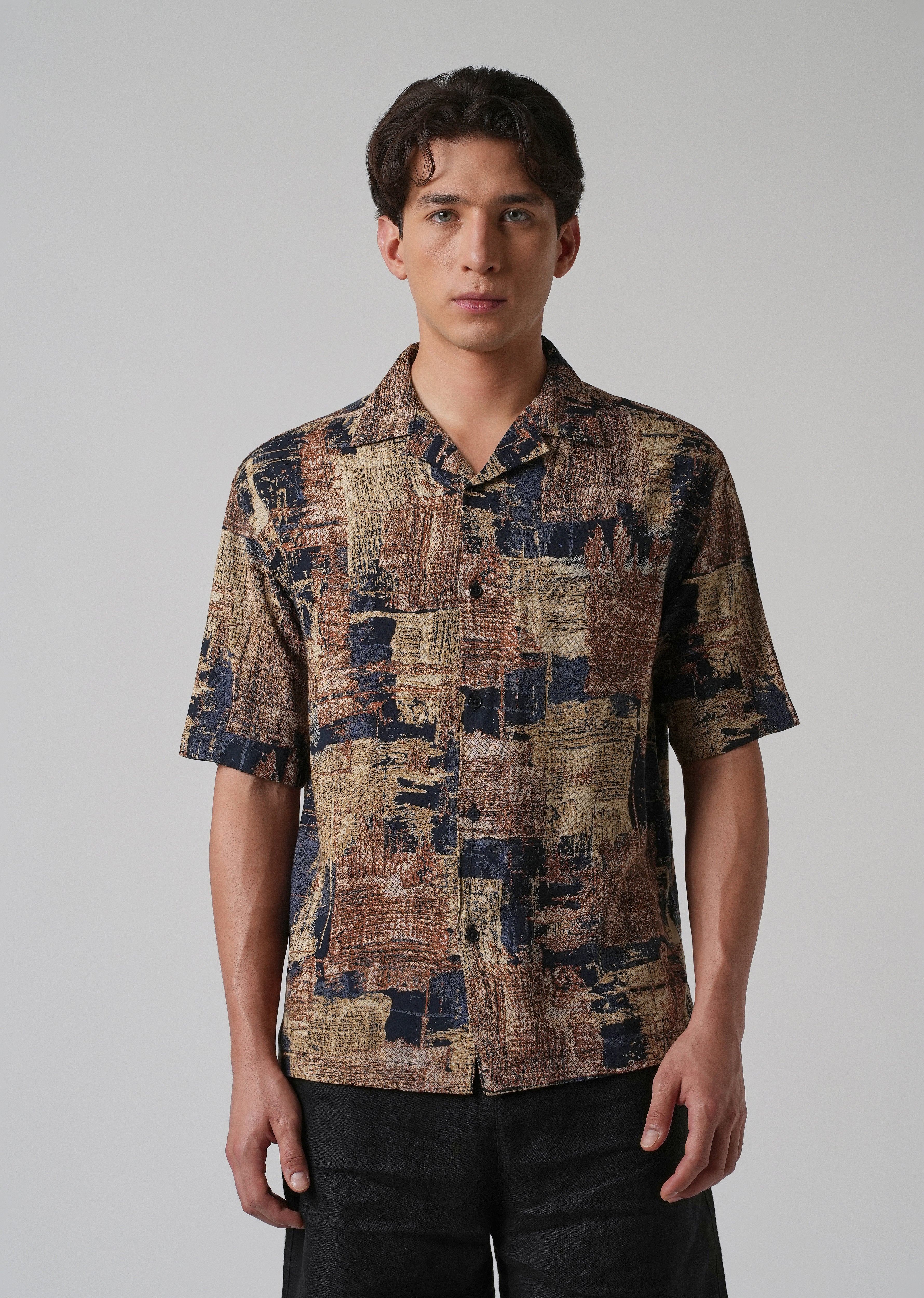 Artistic Pattern Oversized Feather Shirt