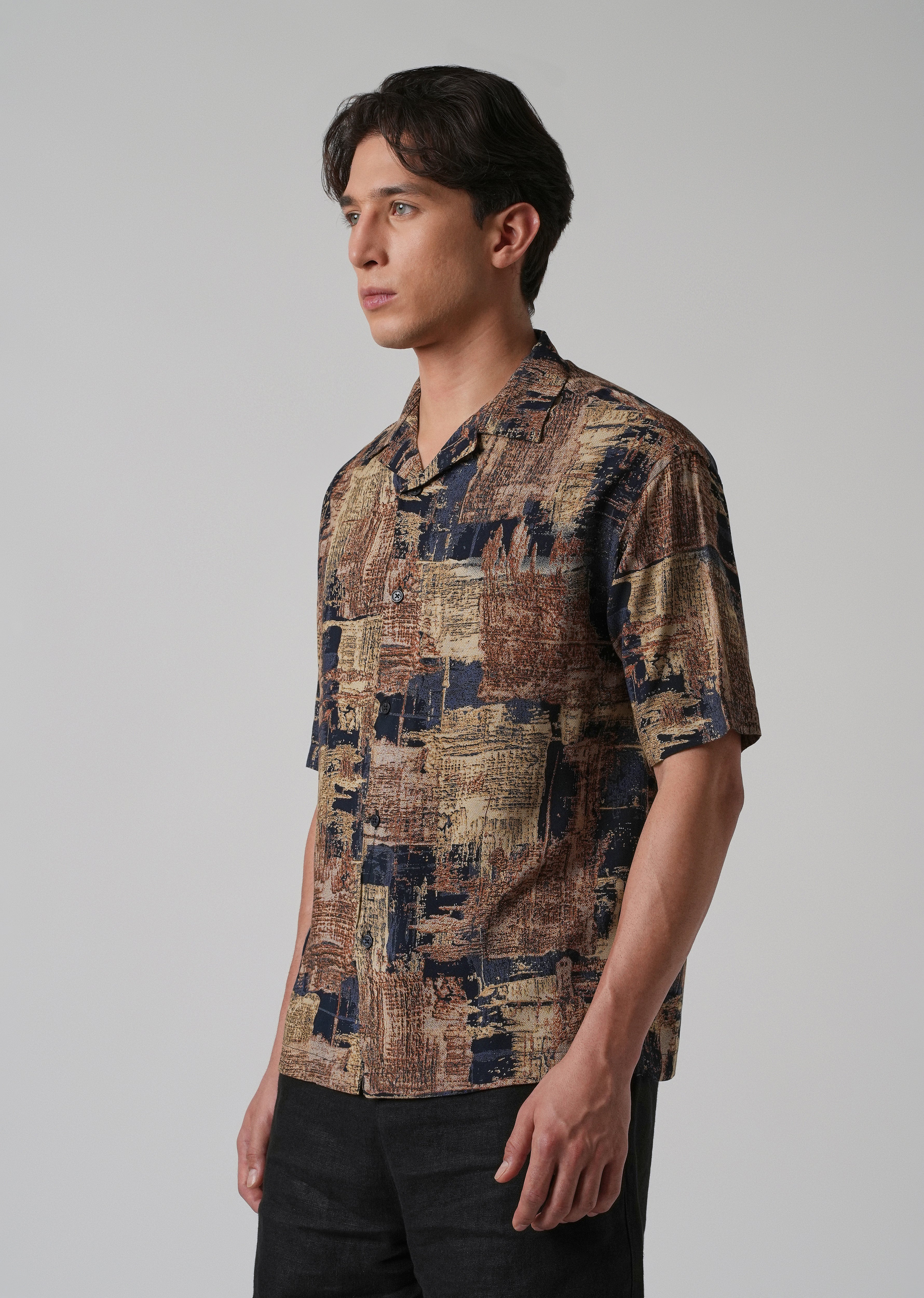 Artistic Pattern Oversized Feather Shirt