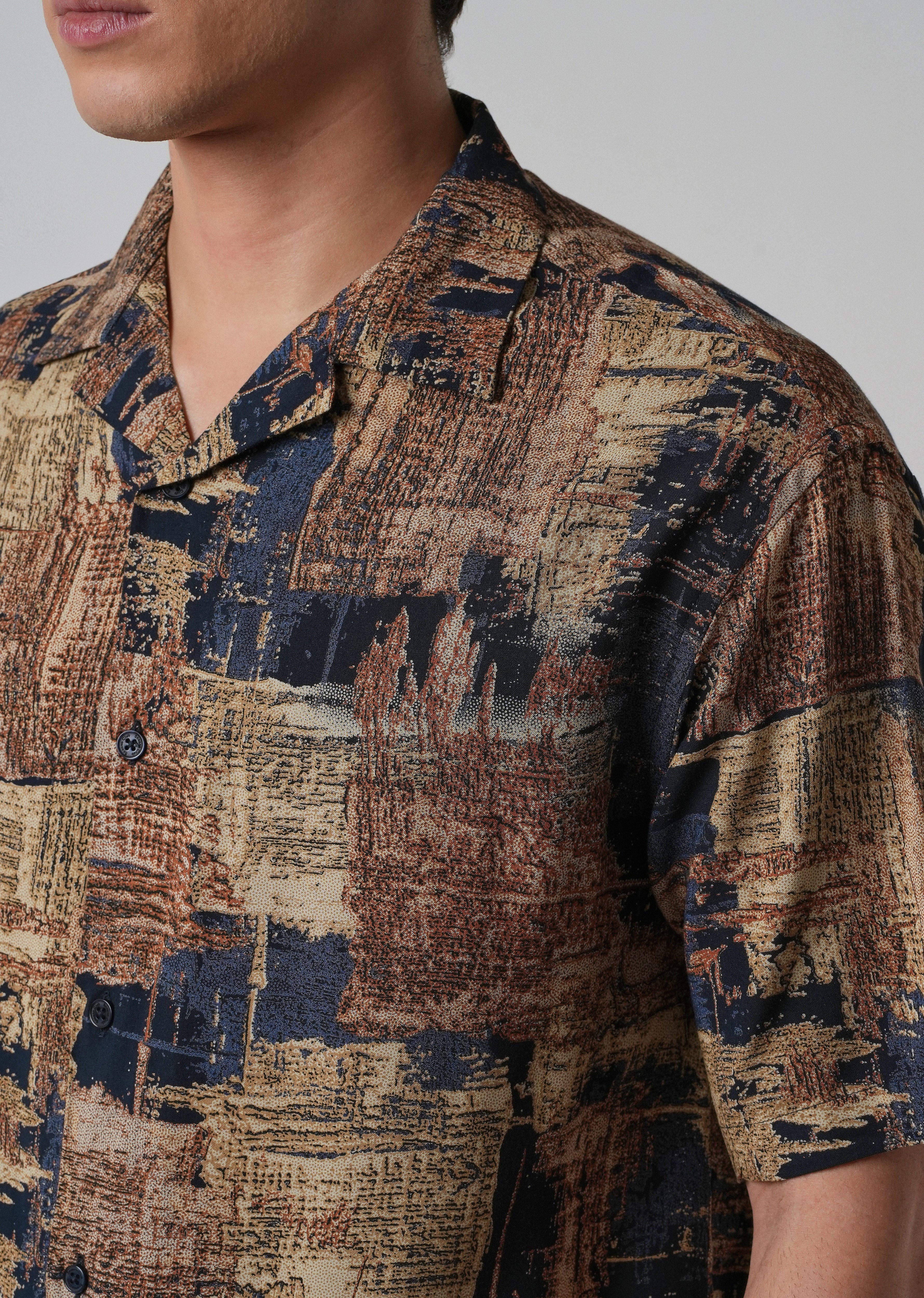 Artistic Pattern Oversized Feather Shirt