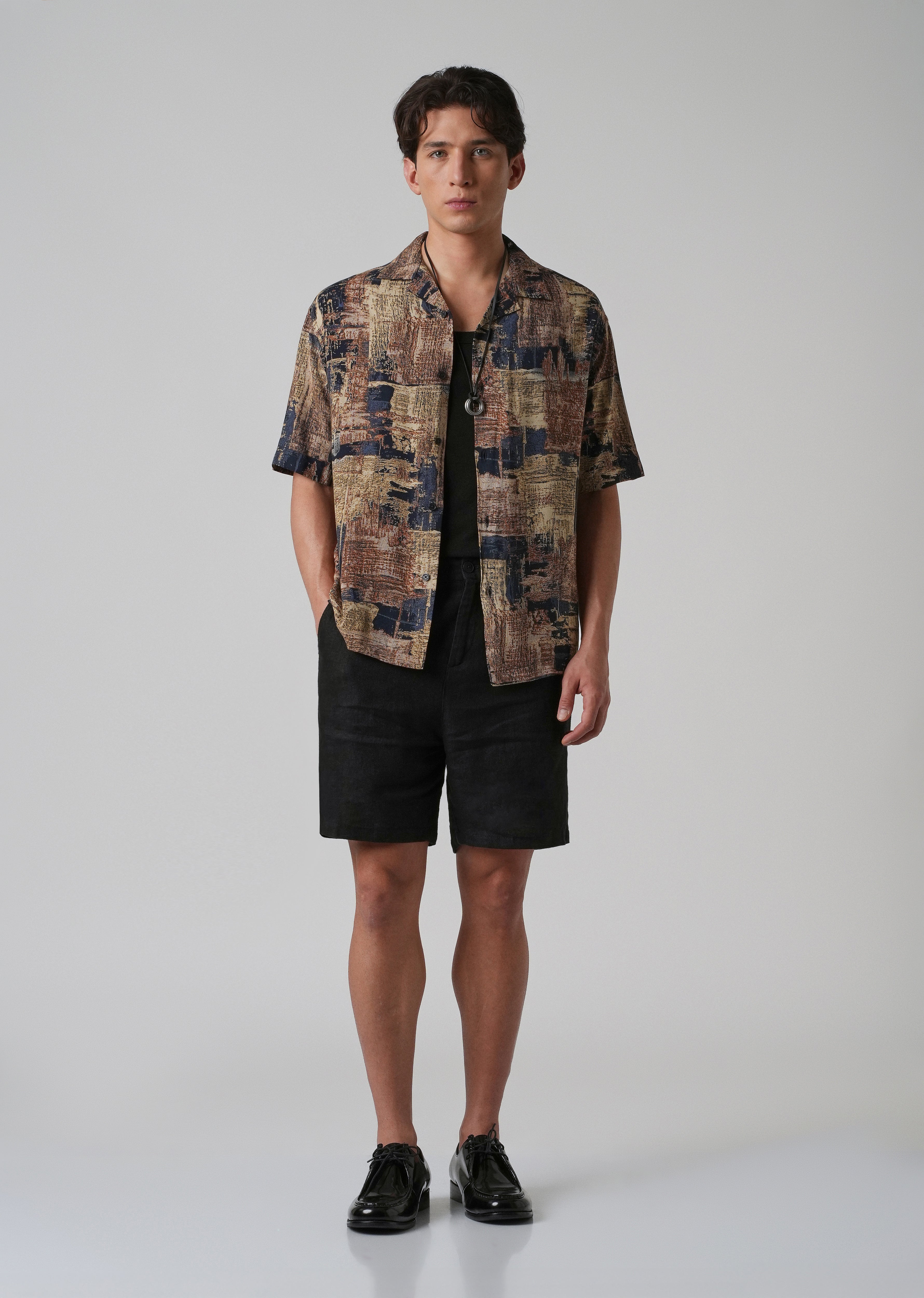 Artistic Pattern Oversized Feather Shirt