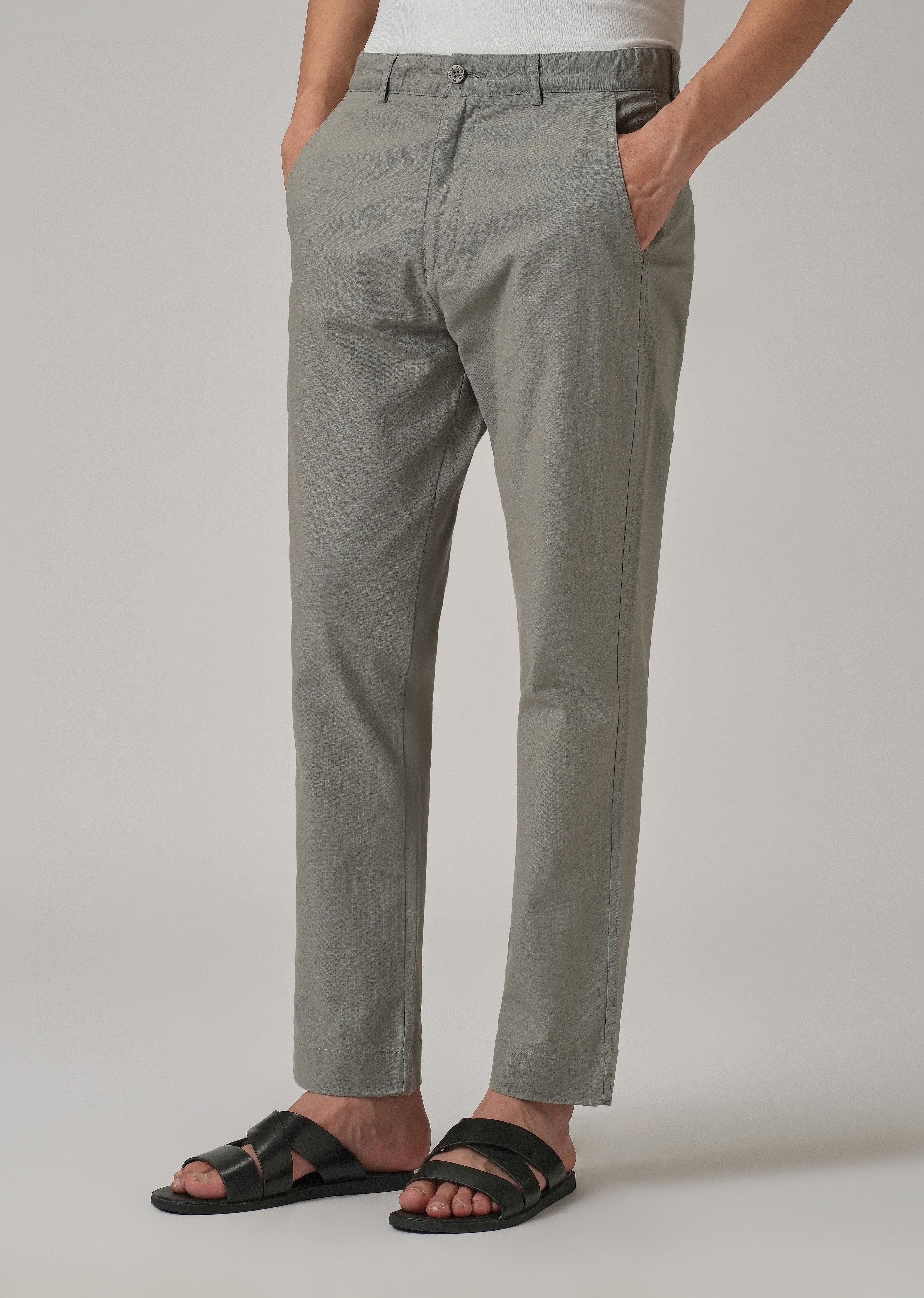 Ash Grey Cotton Trouser