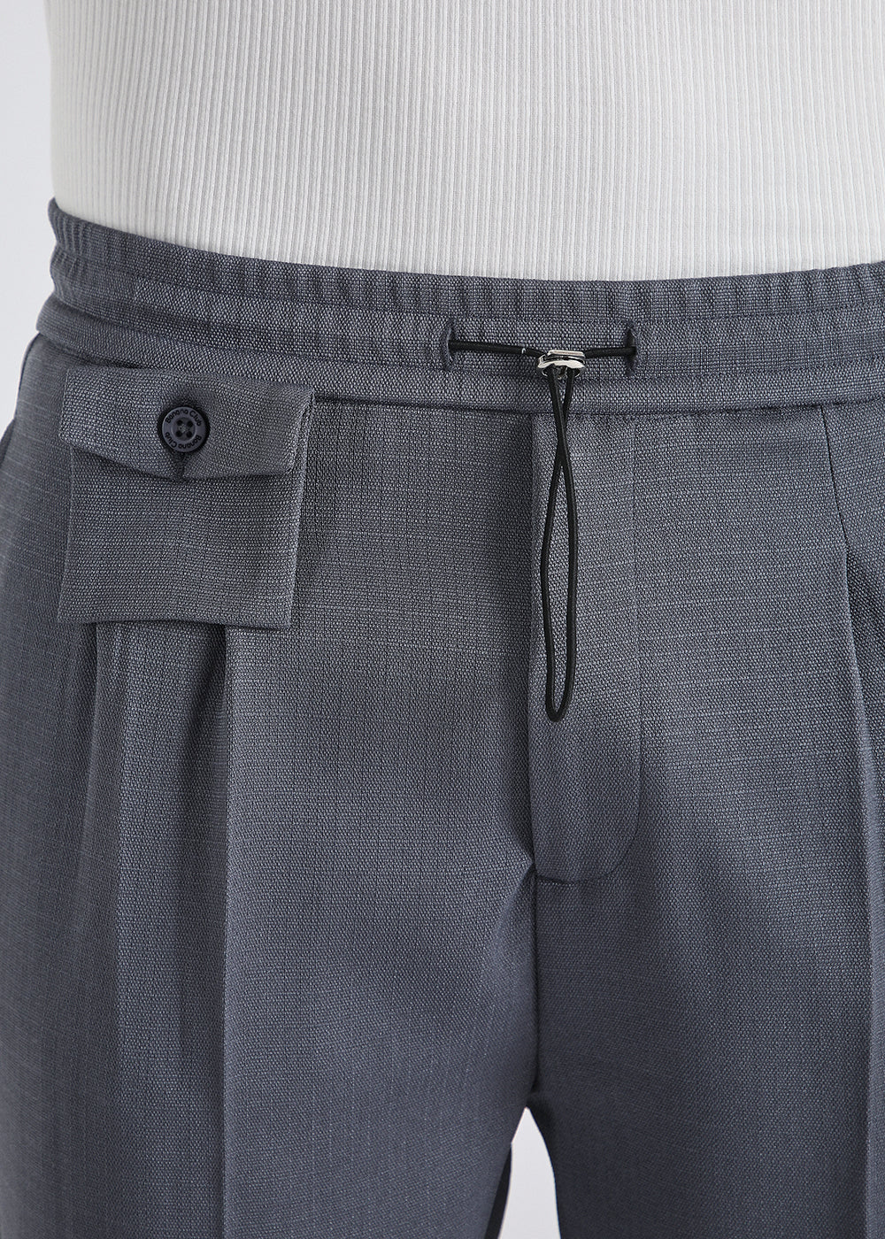 Ash Grey Pleated Korean Pant