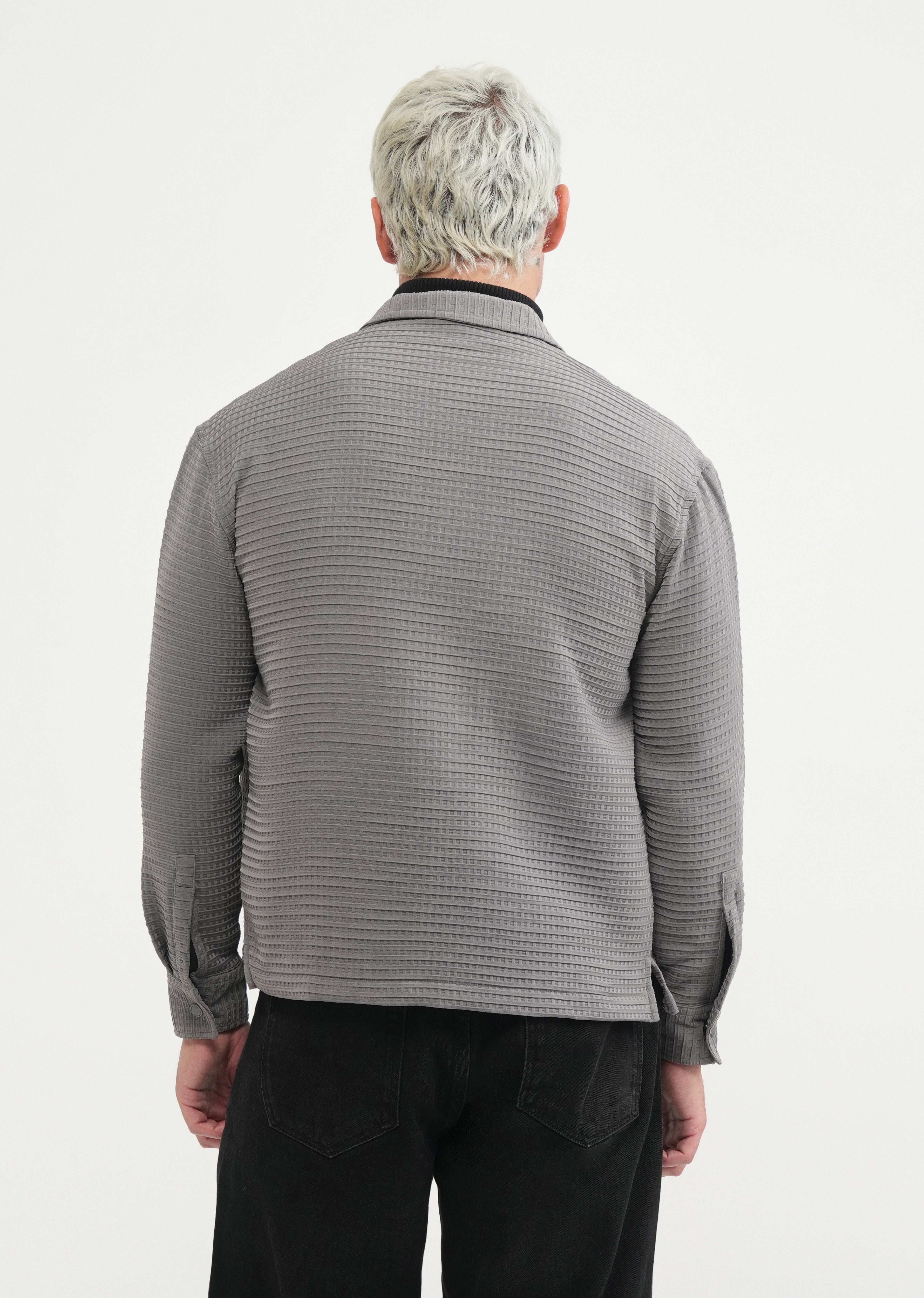 Ash Grey Textured Shacket