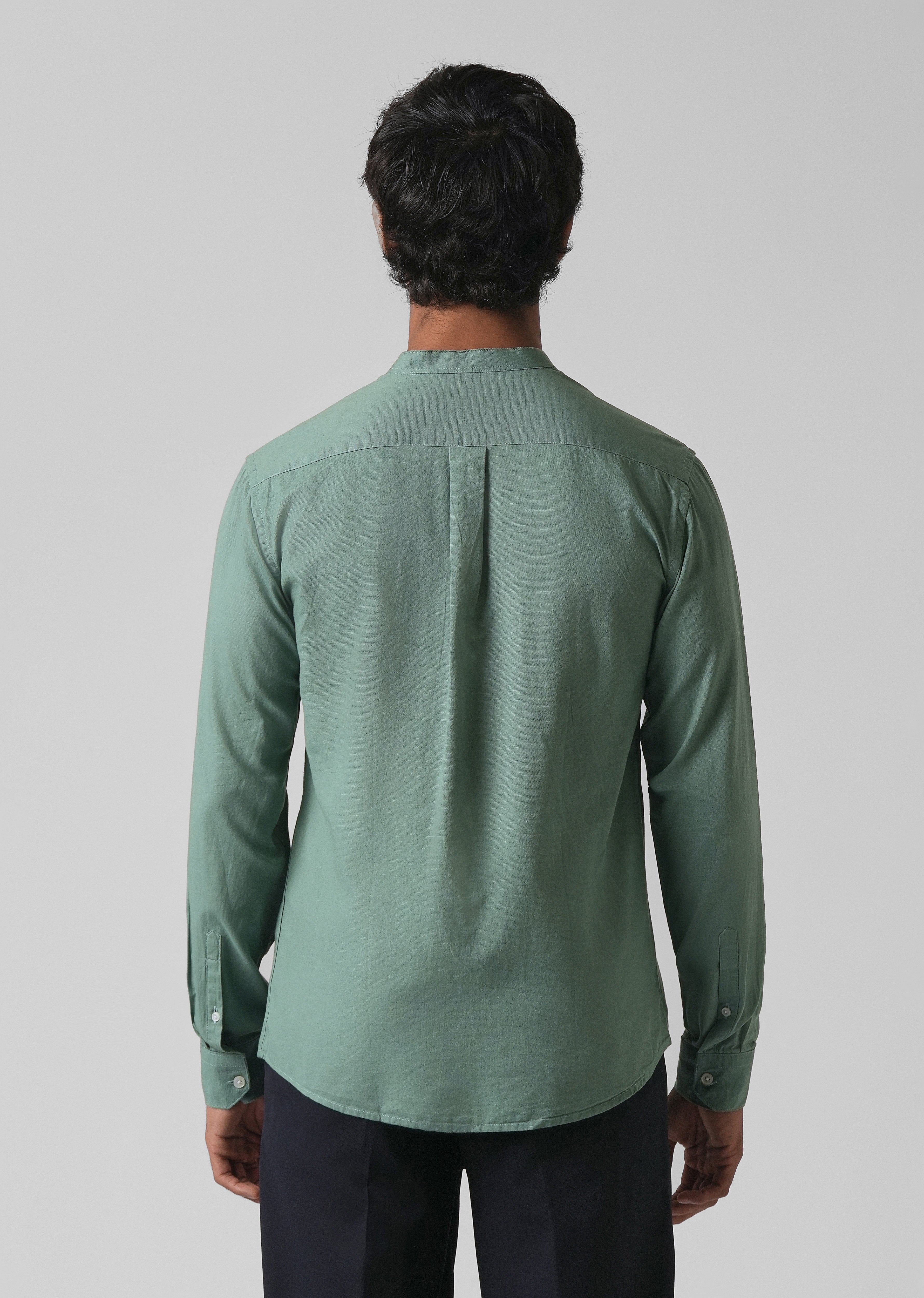 Atlantis Green Cotton Linen Shirt