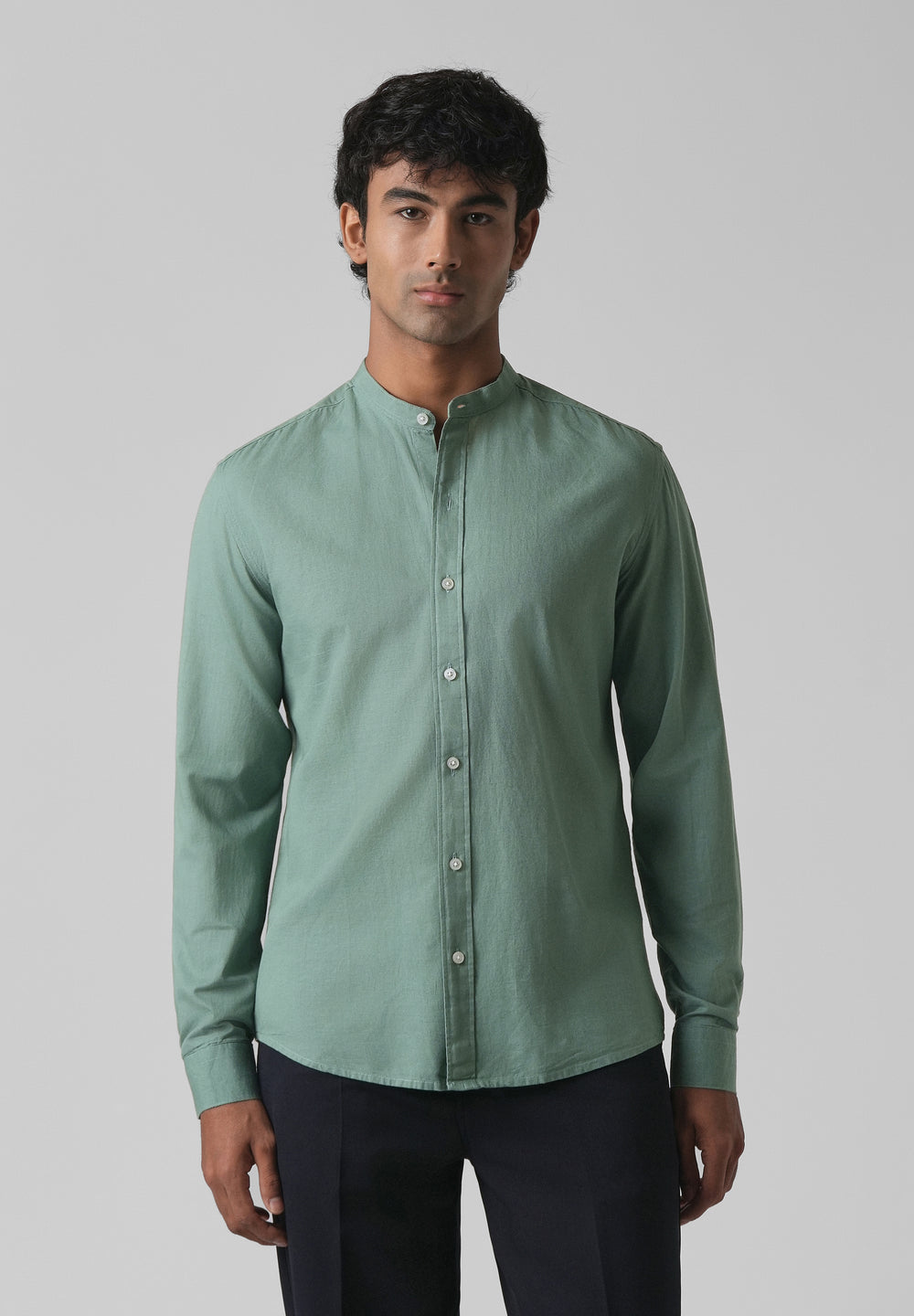 Atlantis Green Cotton Linen Shirt