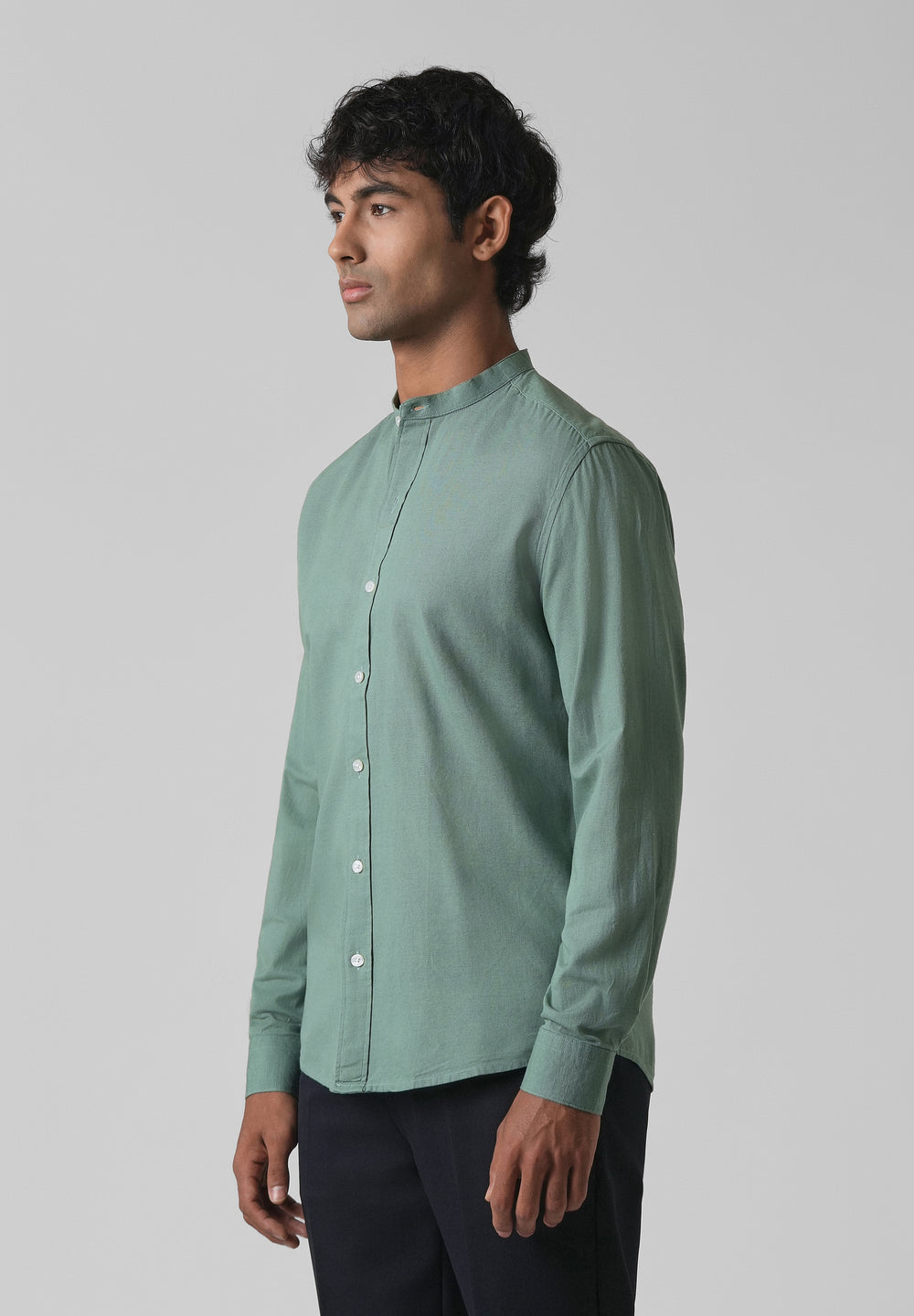 Atlantis Green Cotton Linen Shirt