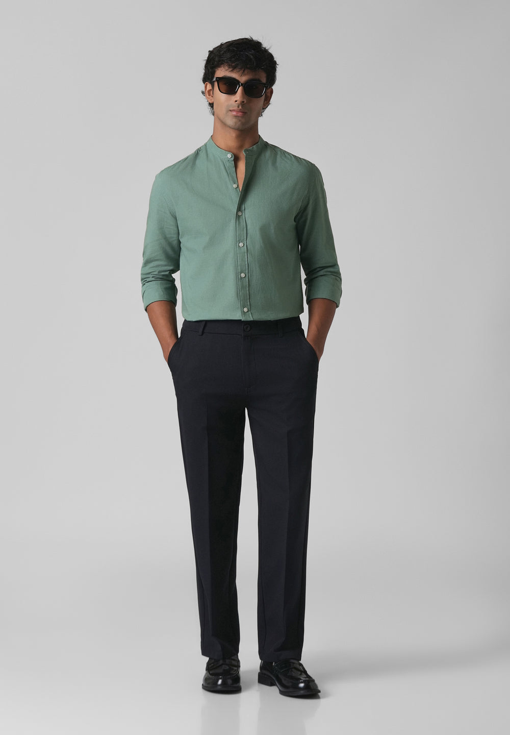 Atlantis Green Cotton Linen Shirt