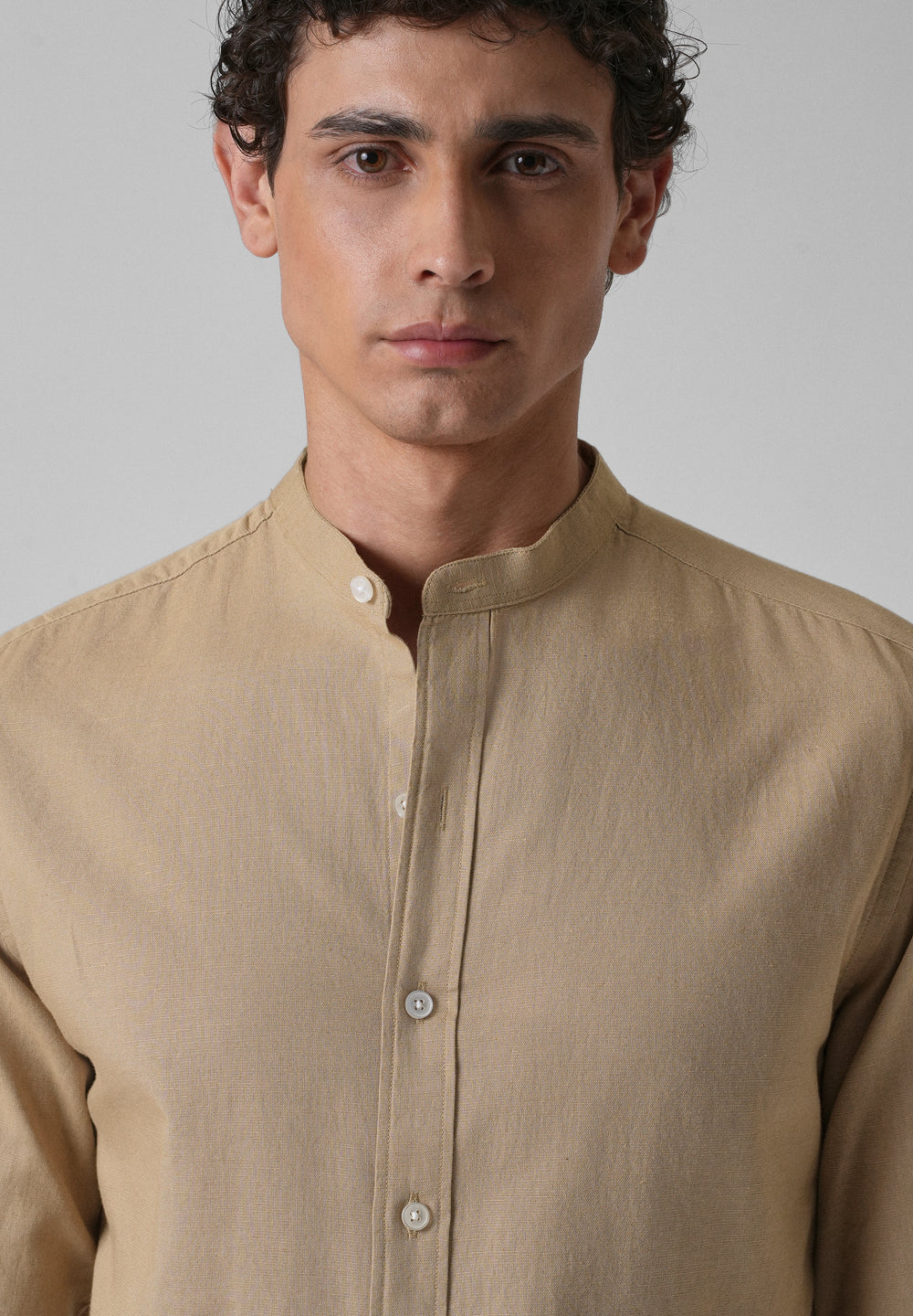 Aurora Beige Cotton Linen Shirt