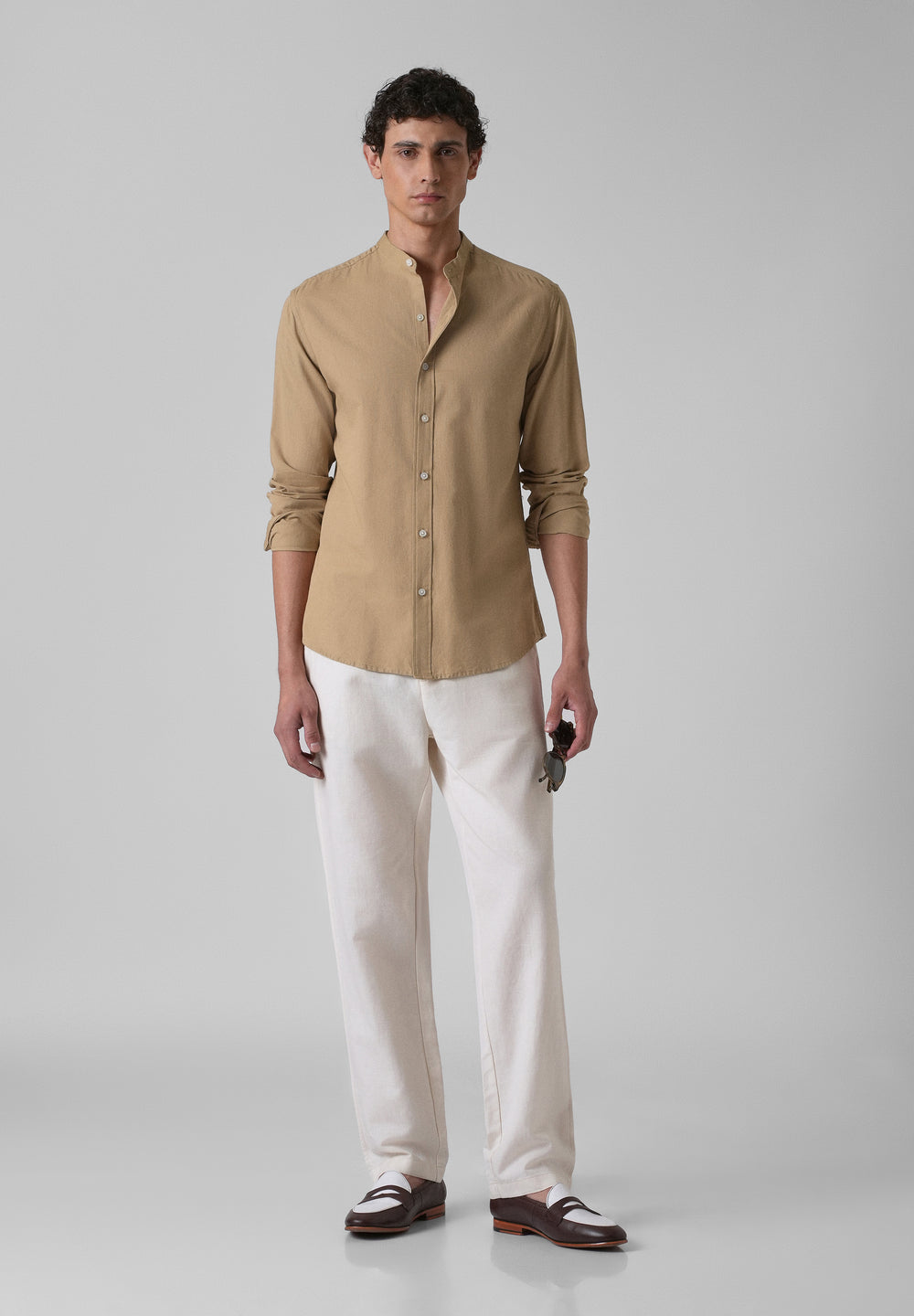 Aurora Beige Cotton Linen Shirt