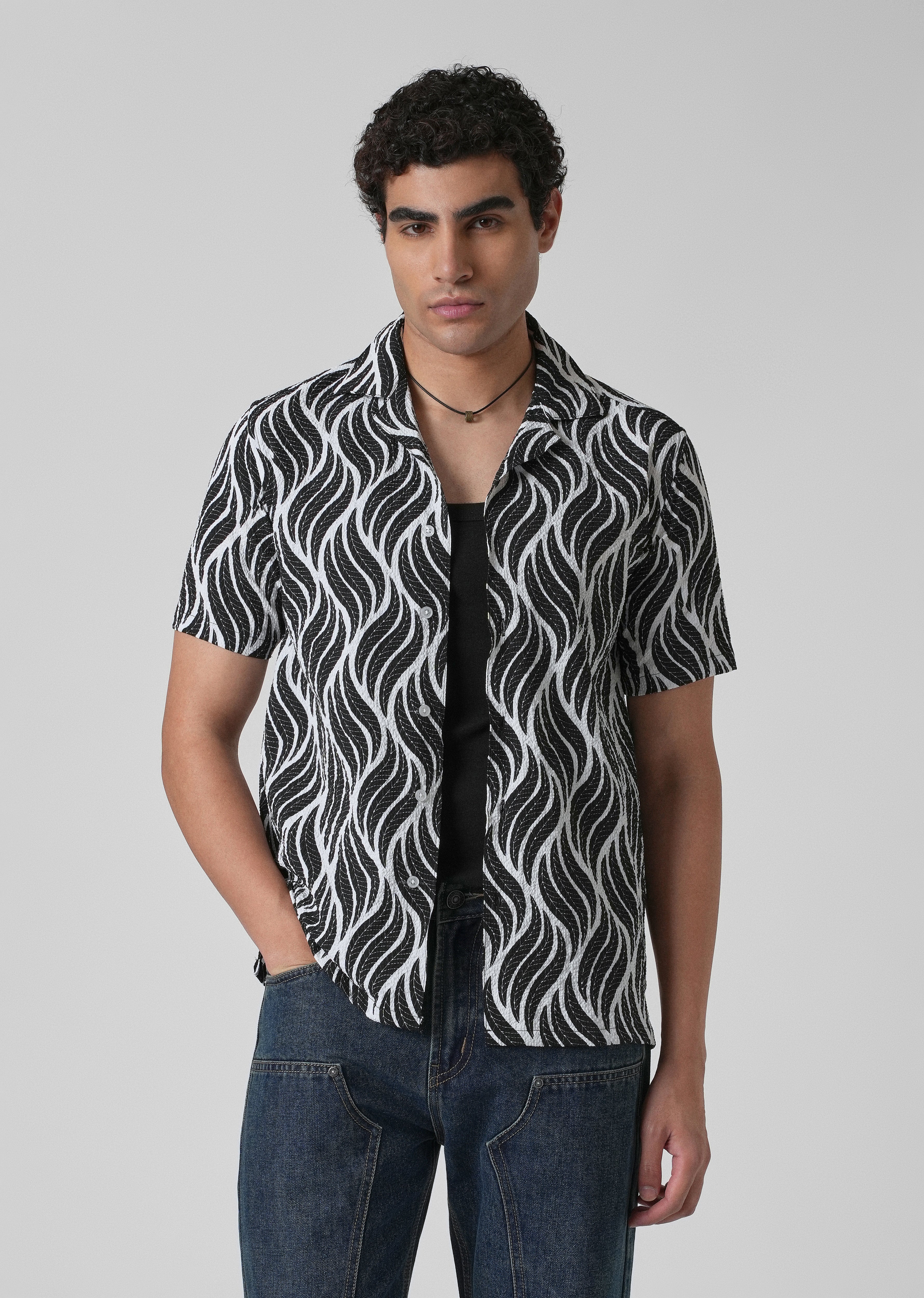 Autumn Leaf White Popcorn Shirt