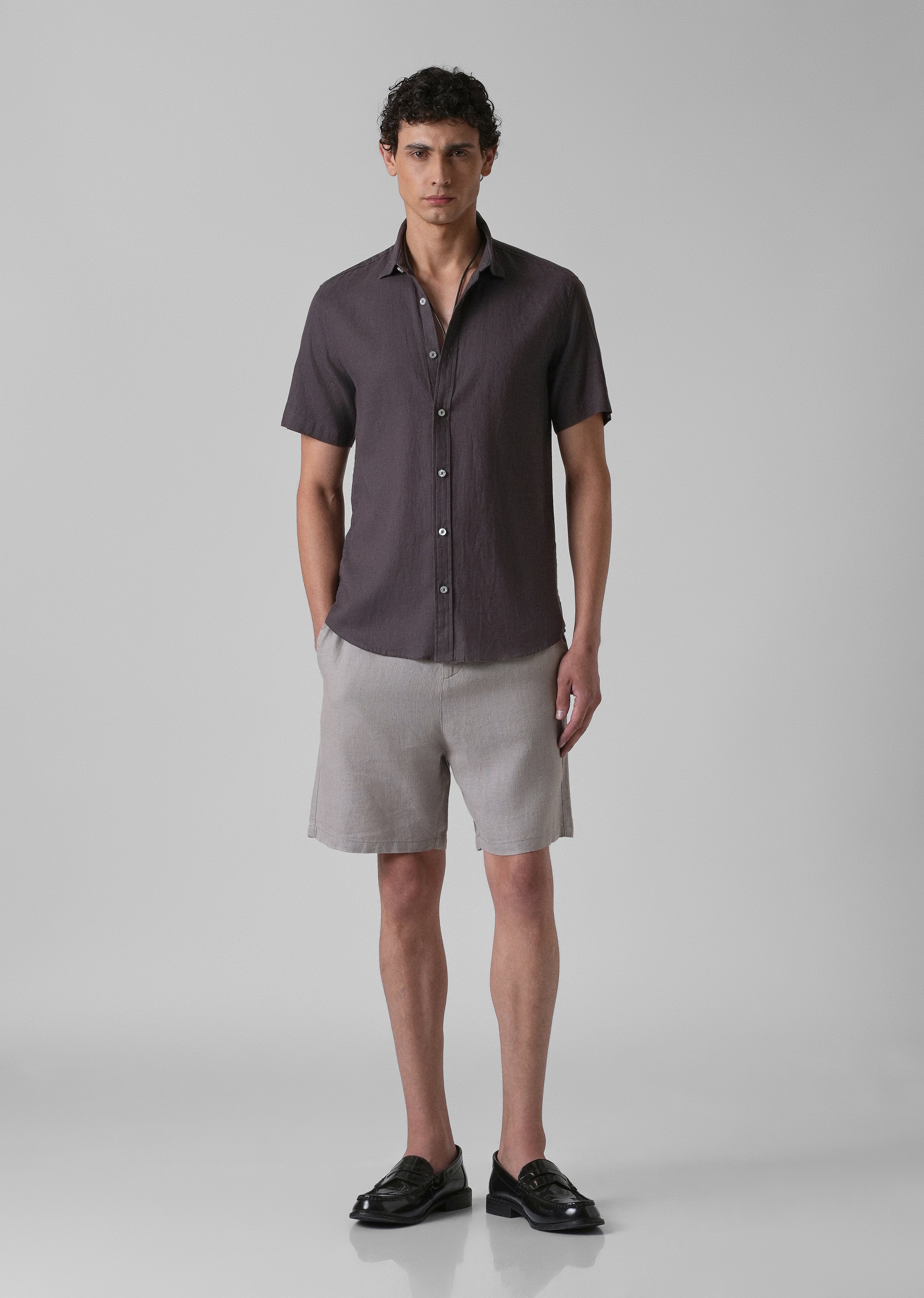 Batiste Crater Brown Linen shirt